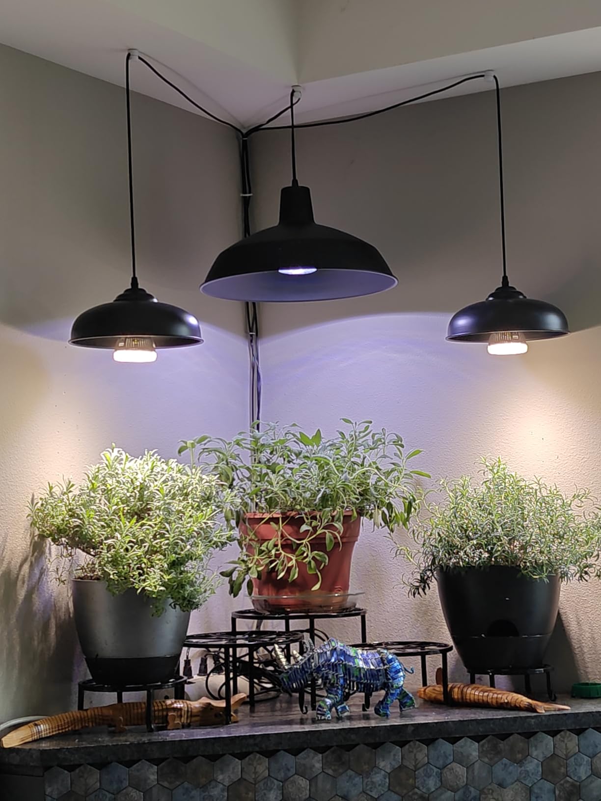 Globe Electric 65151 1-Light Plug-in Pendant Lighting, Matte Black, 15ft Cord, in-Line On/Off Switch, Adjustable Height, Hanging Ceiling Light for Apartments and Rental, Home Decor, Vintage customer photo 1