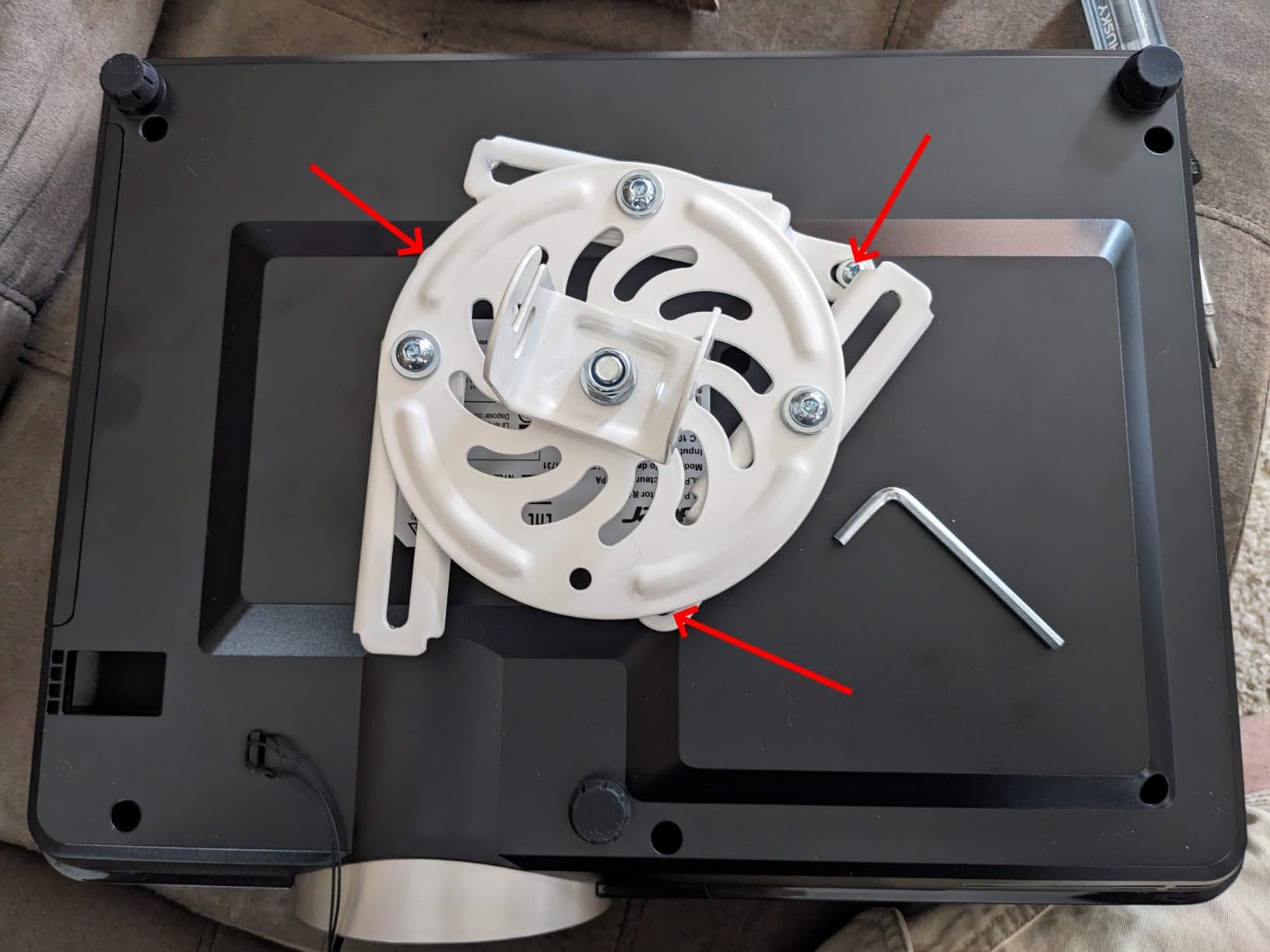 VIVO Universal Extending Ceiling Projector Mount, Height Adjustable Projection, White, MOUNT-VP02W customer photo 1