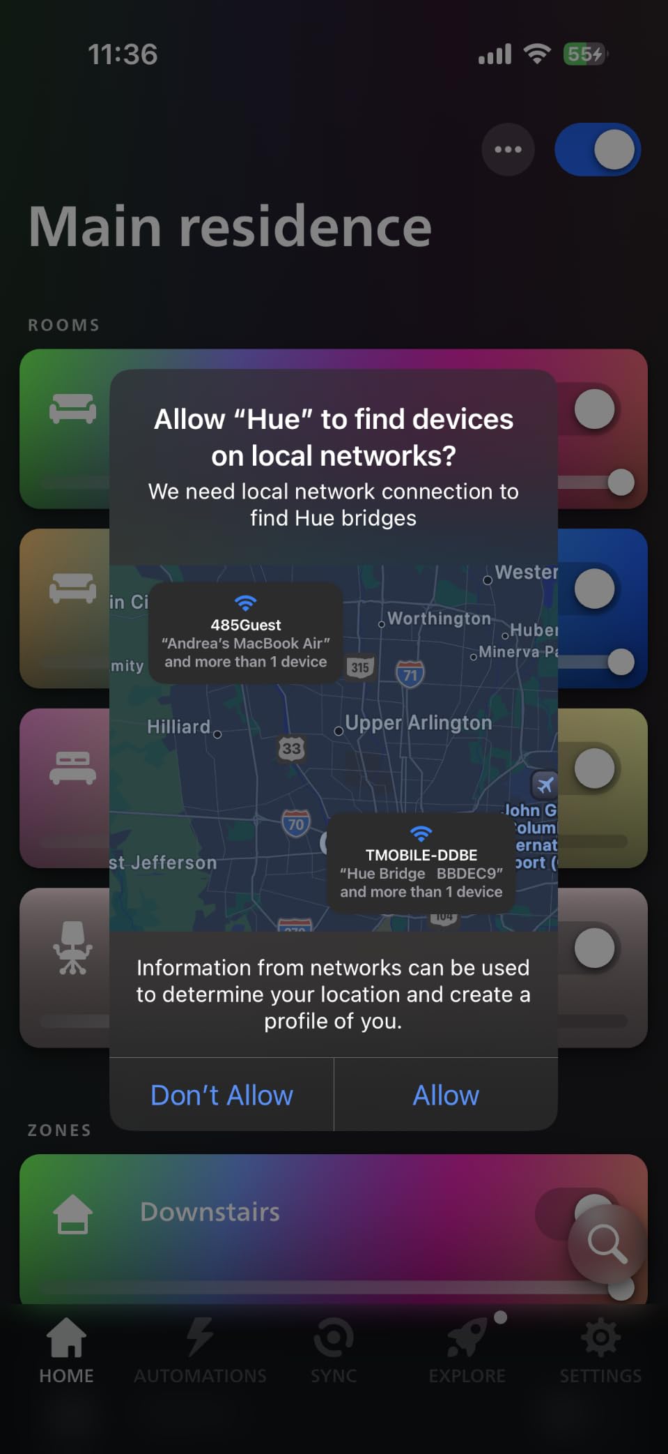 Philips Hue Bridge, Smart Lighting Hub, Matter-Compatible, Multi-Room and Out-of-Home Control, Create Automations and Zones, Works with Voice customer photo 1
