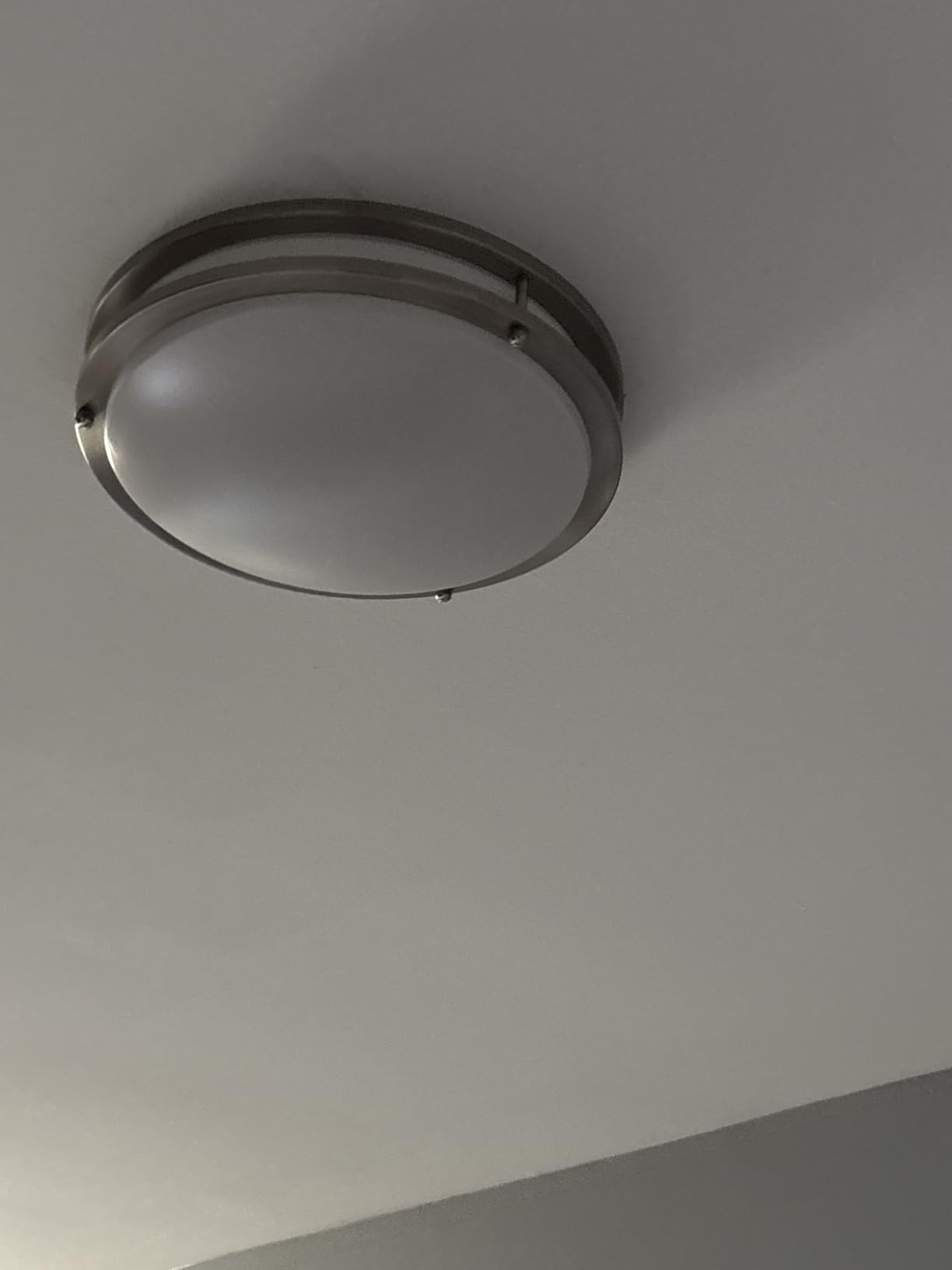 13 inch Flush Mount LED Ceiling Light Fixture, 2700K/3000K/3500K/4000K/5000K Adjustable Ceiling Lights, Brushed Nickel Saturn Dimmable Lighting for Hallway Bathroom Kitchen or Stairwell, ETL Listed customer photo 2