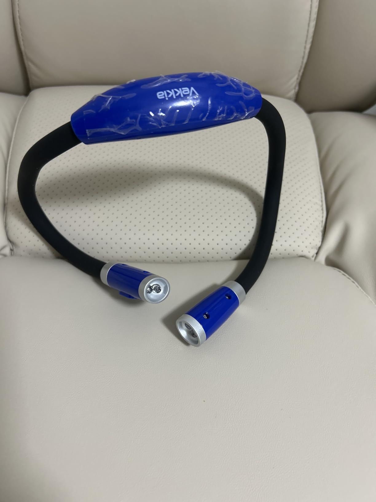 Vekkia Rechargeable LED Neck Book Light for Reading in Bed | 3 Brightness Levels/Flexible Soft Silicone Arms Comfortable Wear/Long Lasting, Great for Readers, Craft & Knitting customer photo 1