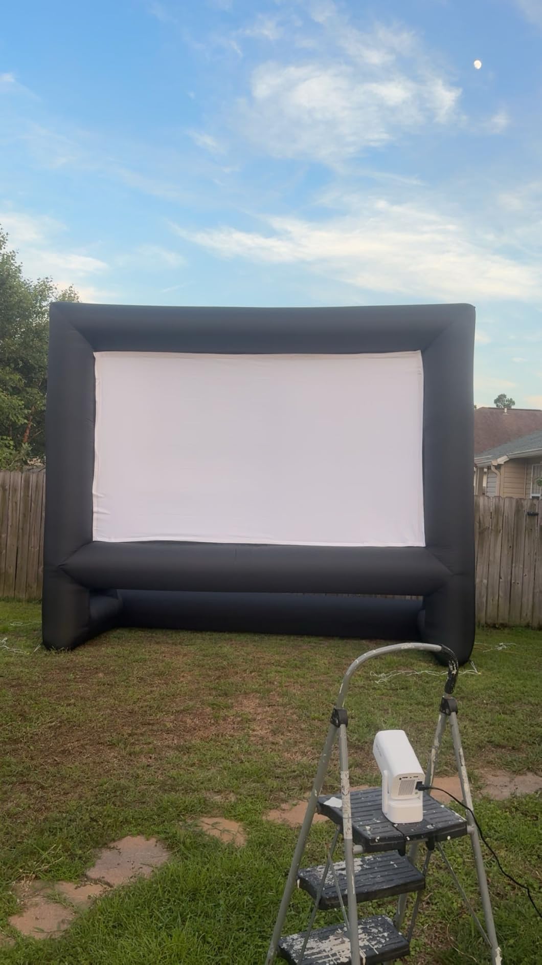 GYUEM 18 feet Inflatable Outdoor Projector Movie Screen - Package with Rope, Blower, Tent Stakes - Portable, Great for Outdoor and Indoor Party Watch Movies customer photo 2