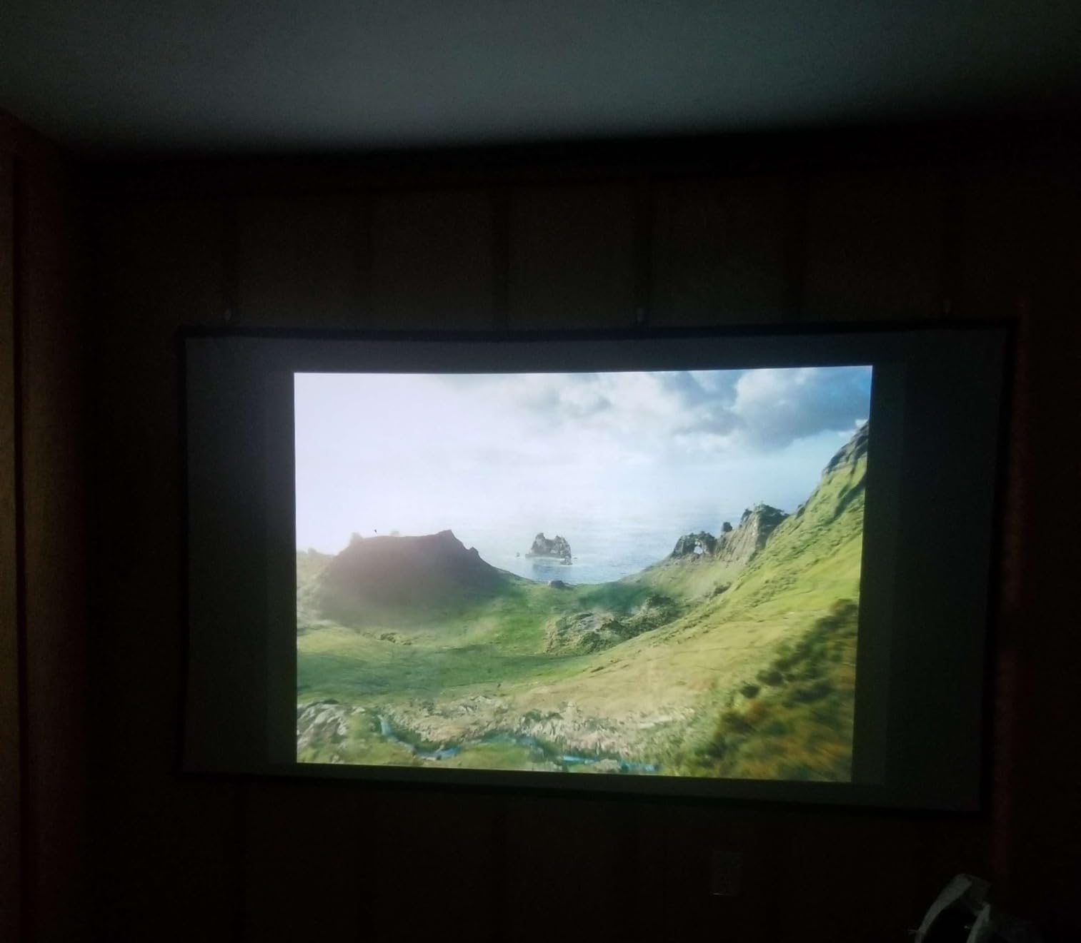 Portable Projector Screen 120 inch with Stainless Telescopic Pole Frame | Black Backing Silver Foldable Projection Screen Indoor Outdoor Backyard Theater customer photo 1