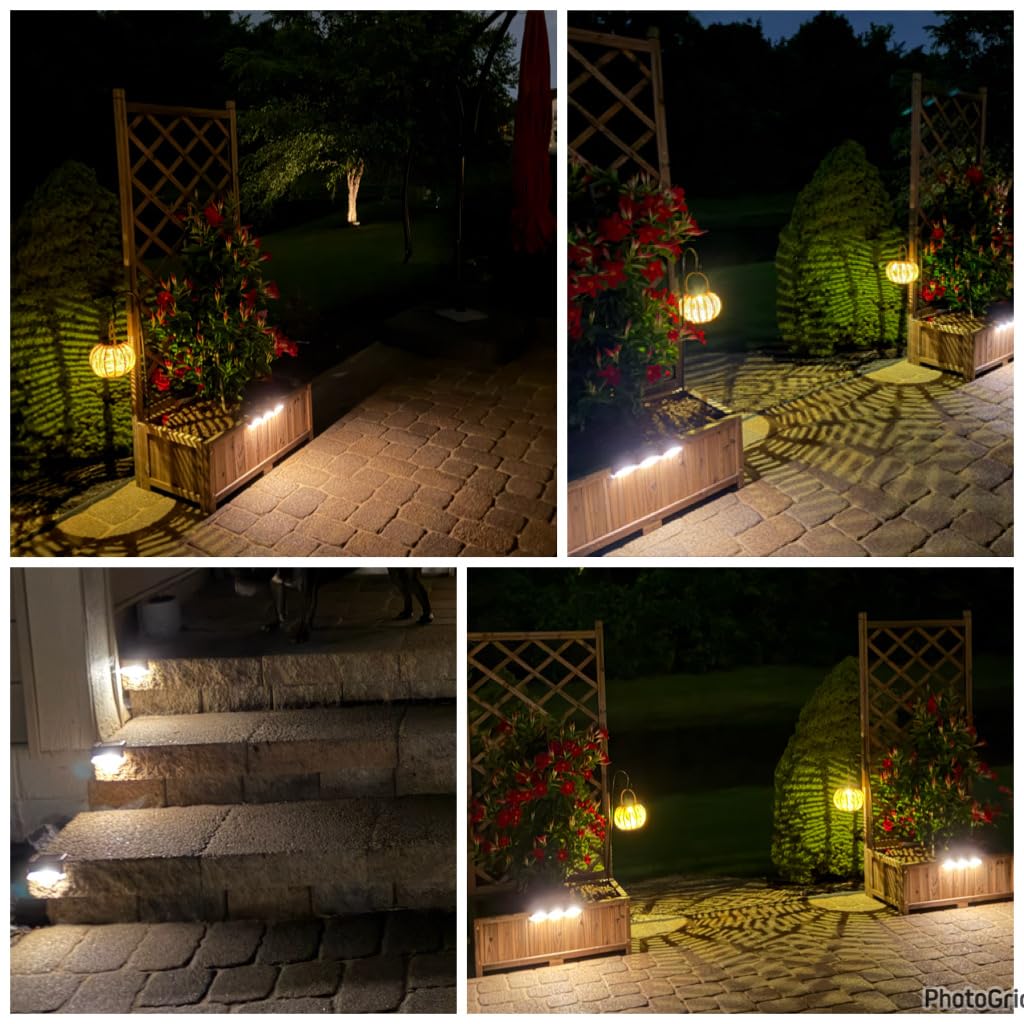 SOLPEX Solar Deck Lights Outdoor 16 Pack, Solar Step Lights Waterproof Led Solar lights for Outdoor Stairs, Step , Fence, Yard, Patio, and Pathway(Warm White) customer photo 1