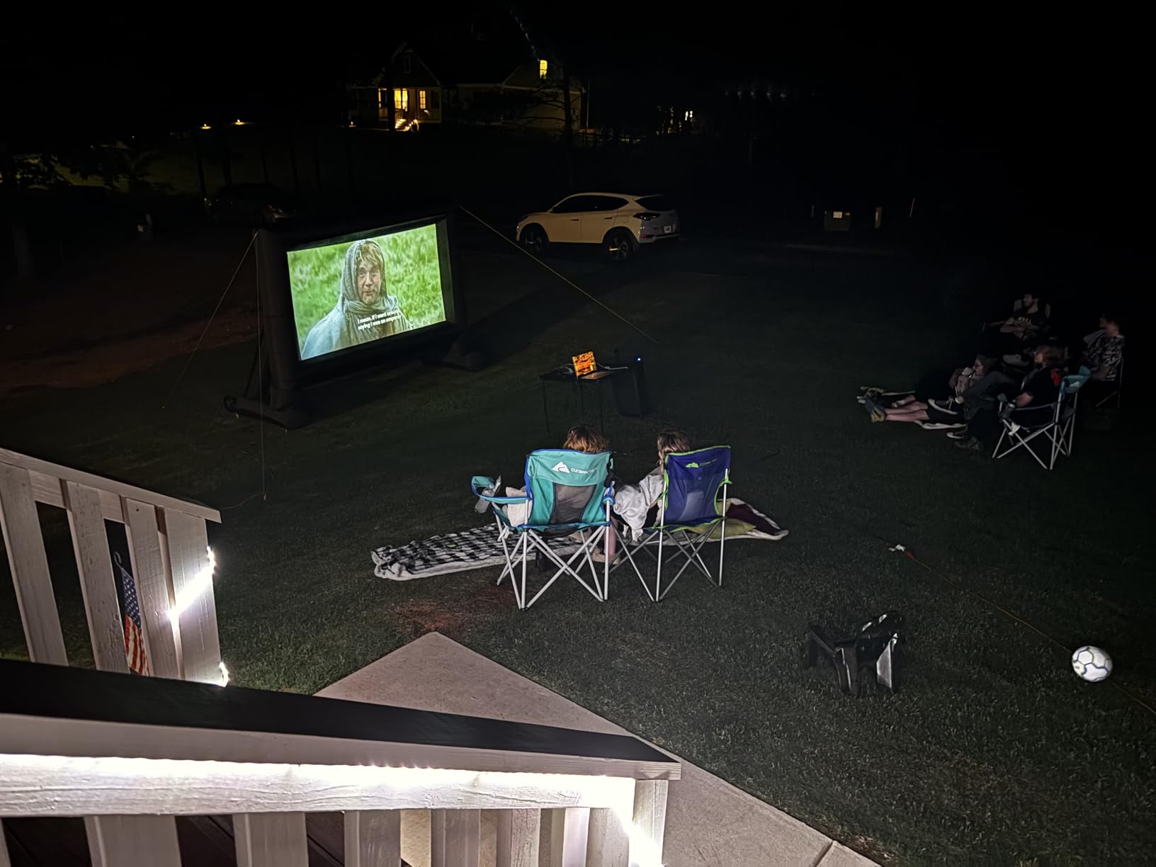 XHYCPY Inflatable Projector Screen 15ft Inflatable Movie Screen Outdoor with Air Blower and Storage Bag, Easy Set up, Front and Rear Projection for Outdoor Movie Night Backyard Pool Fun customer photo 1