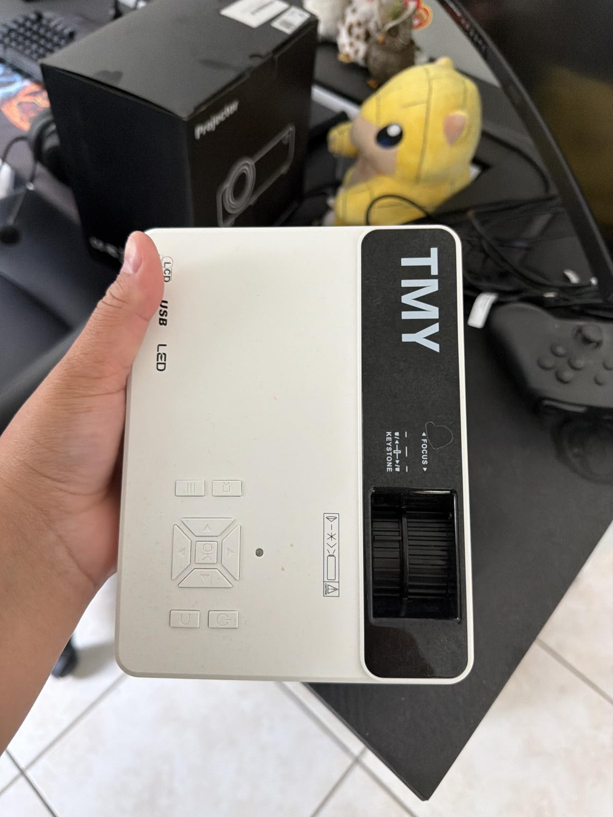 TMY 1080P Mini Portable Projector with 80in Screen | 1080P Home Theater, Indoor/Outdoor Movies, Compatible with TV Stick/Roku/Phone/PC/PS/DVD customer photo 2