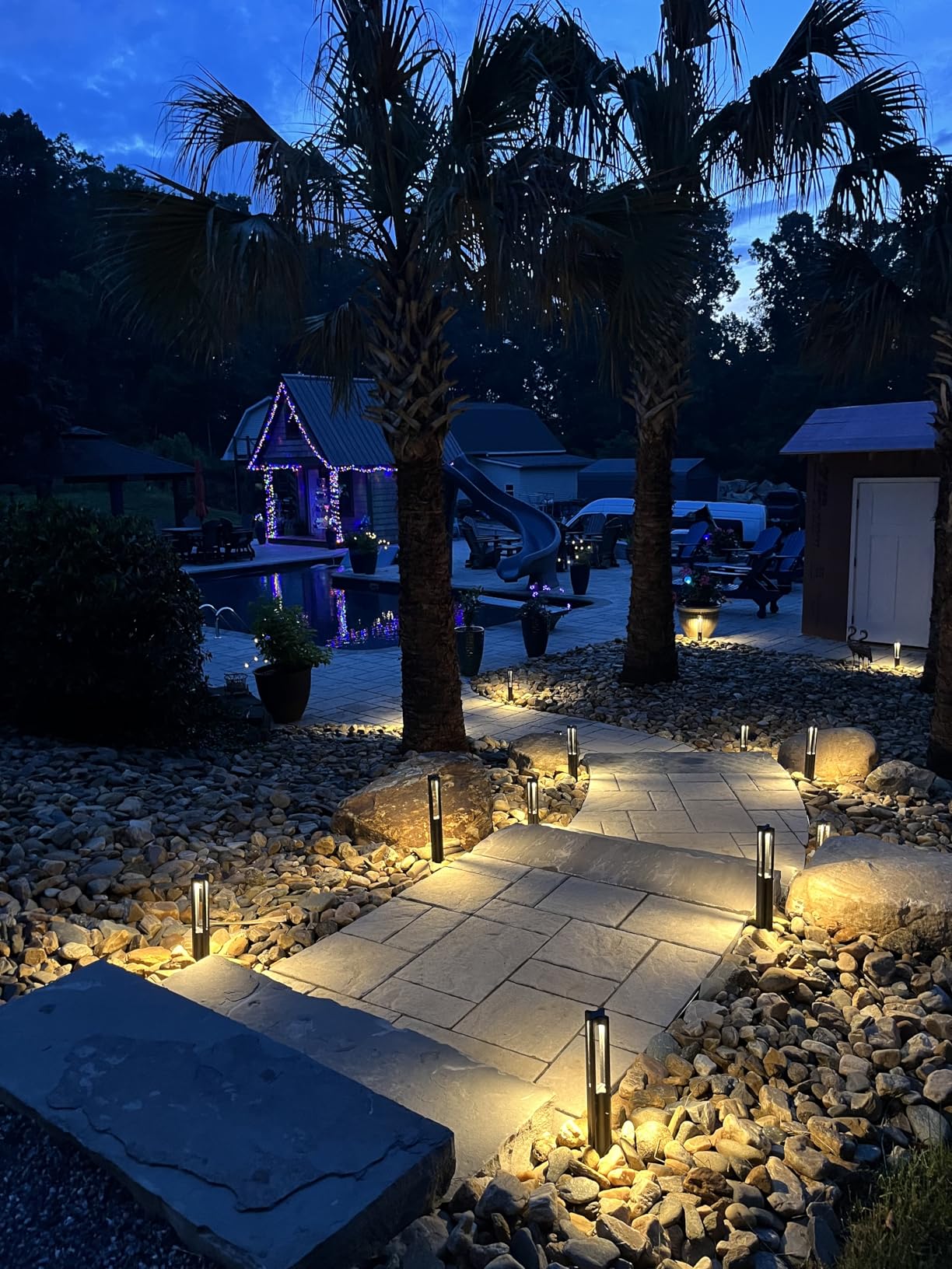 LEONLITE 12-Pack 3W LED Low Voltage Path Lights Aluminum 3000K Black, Landscape Pathway Lights, Outdoor Landscape Lighting for Driveway, Garden, 12-24V AC/DC, ETL, IP65 Waterproof, Warm White customer photo 1