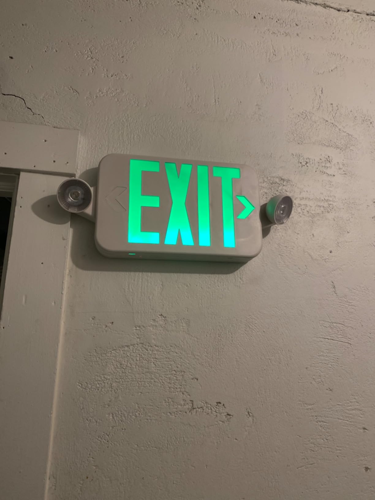 LED Exit Sign with Emergency Lights Dual Exit Lamp, 90 Min Battery Backup, Two Bright LED Adjustable Heads, Hardwired Ultra Slim Double Face, ABS Fire Resistance Housing, UL 120-277V, Red customer photo 2