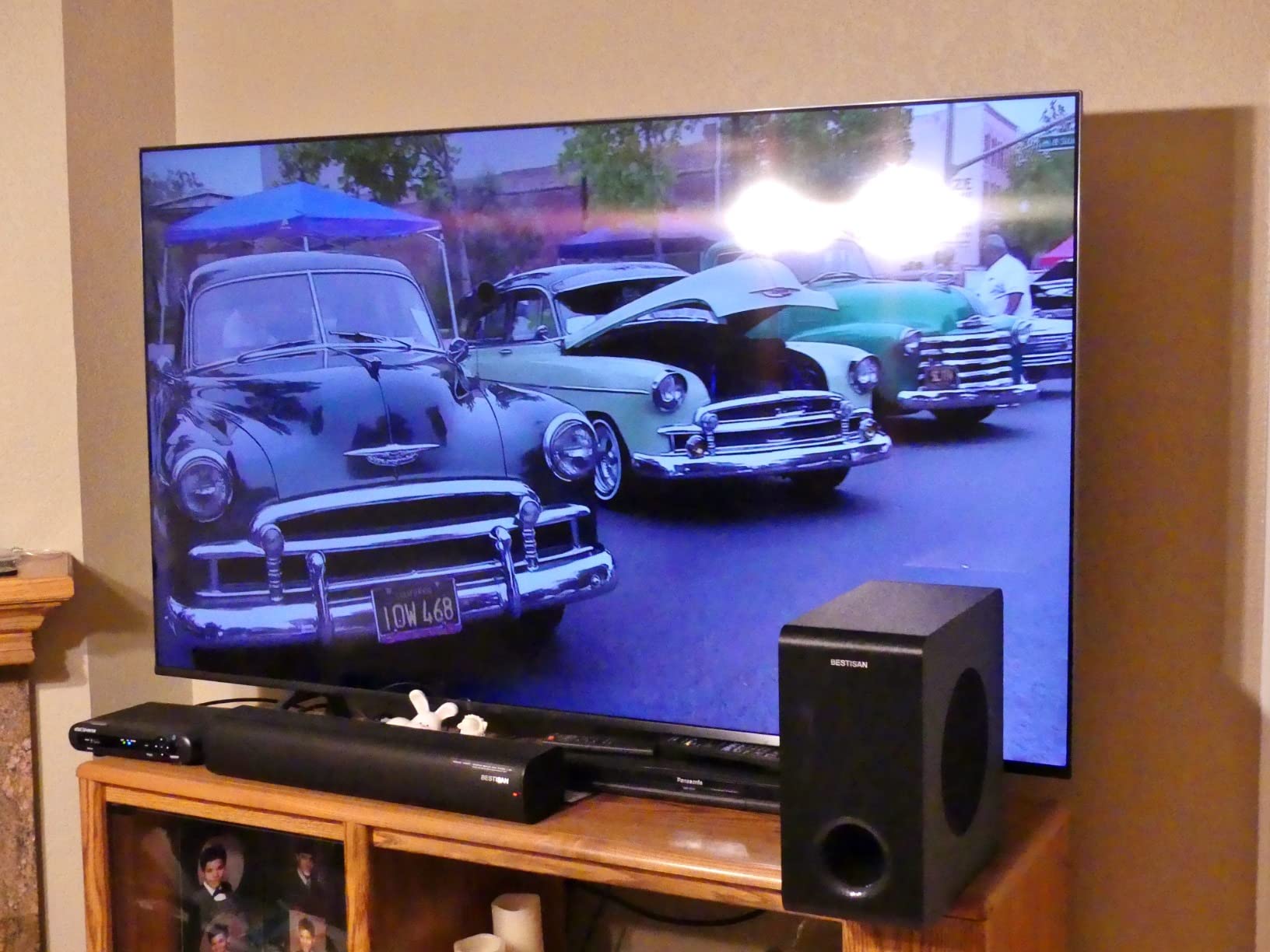 BESTISAN Powered Subwoofer, 6.5'' Side Firing Home Audio Sub, Deep Bass Response Subwoofers, Easy Setup with Home Theater Systems, TV, Speakers, RCA, LFE, AUX Input customer photo 1