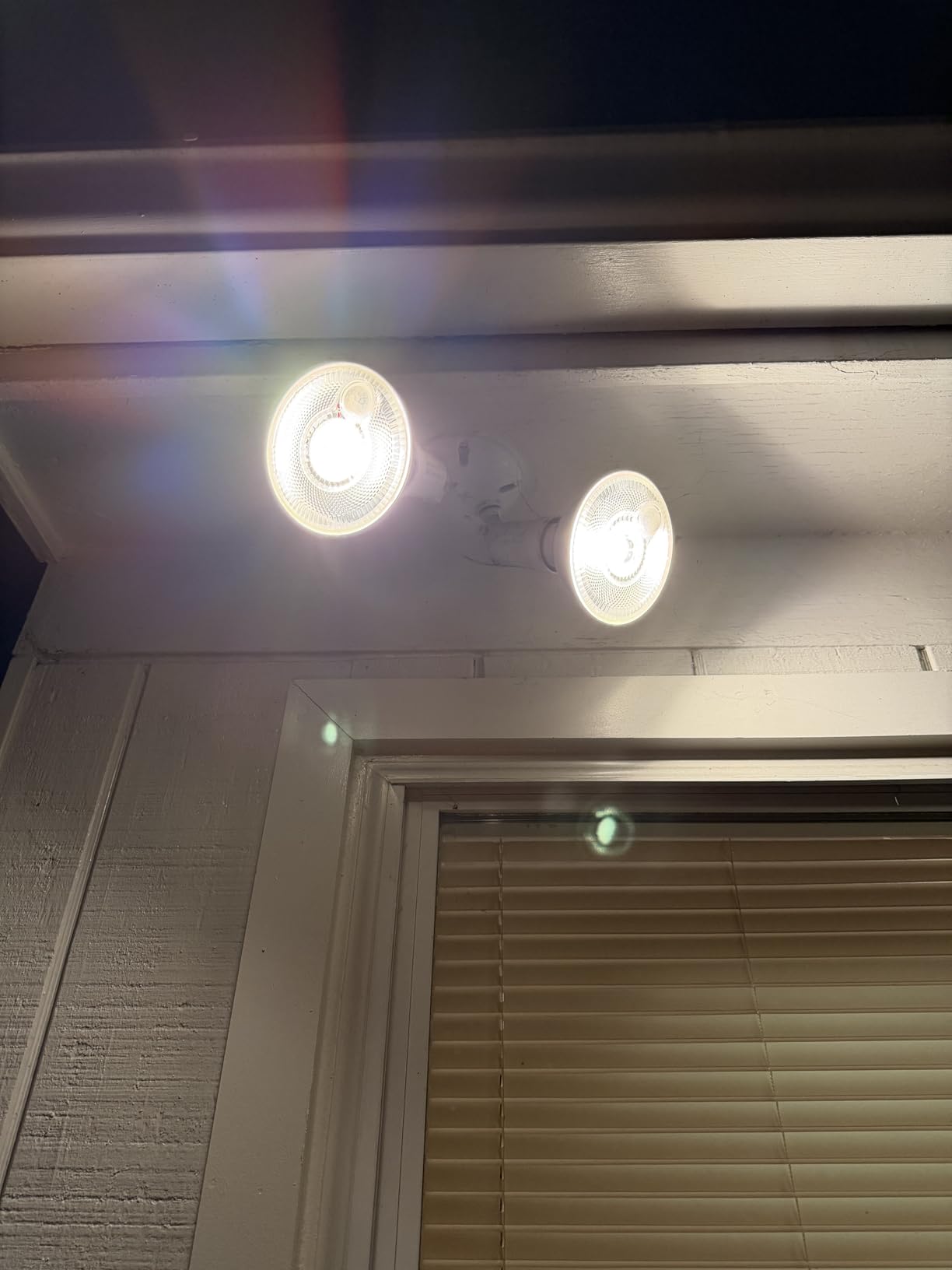 GE LED+ PAR38 Motion Sensor Outdoor Flood Light Bulbs, 15W, 2 Pack | Motion-activated security floodlight, PAR38, garage, porch, dusk-to-dawn, warm white, energy-saving LED, 2 pack customer photo 1