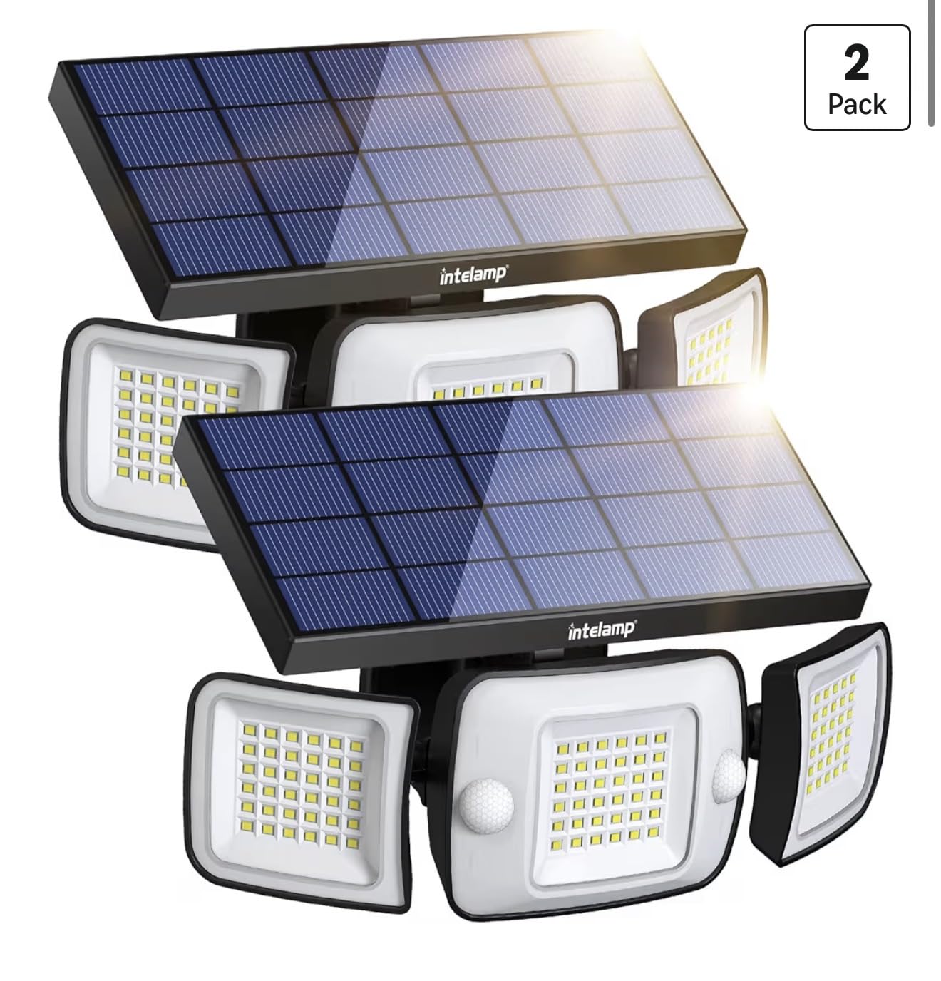 intelamp Solar Outdoor Lights, 6000mAh Motion Sensor with Dual Sensors, Waterproof Solar Flood Lights 270° Wide Angle for Outside with 3 Modes customer photo 2