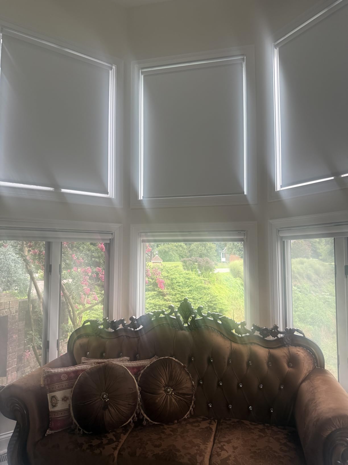 Motorized Roller Shades, 100% Blackout, Gentle White customer photo 1