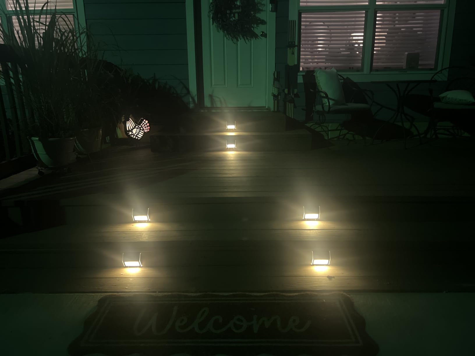 XLUX Warm White Solar Lights for Deck Step, Fence - Black SST Housing, 6 Pack | Soft warm non-glare LED lamp, sturdy stainless steel casing, rainproof customer photo 1