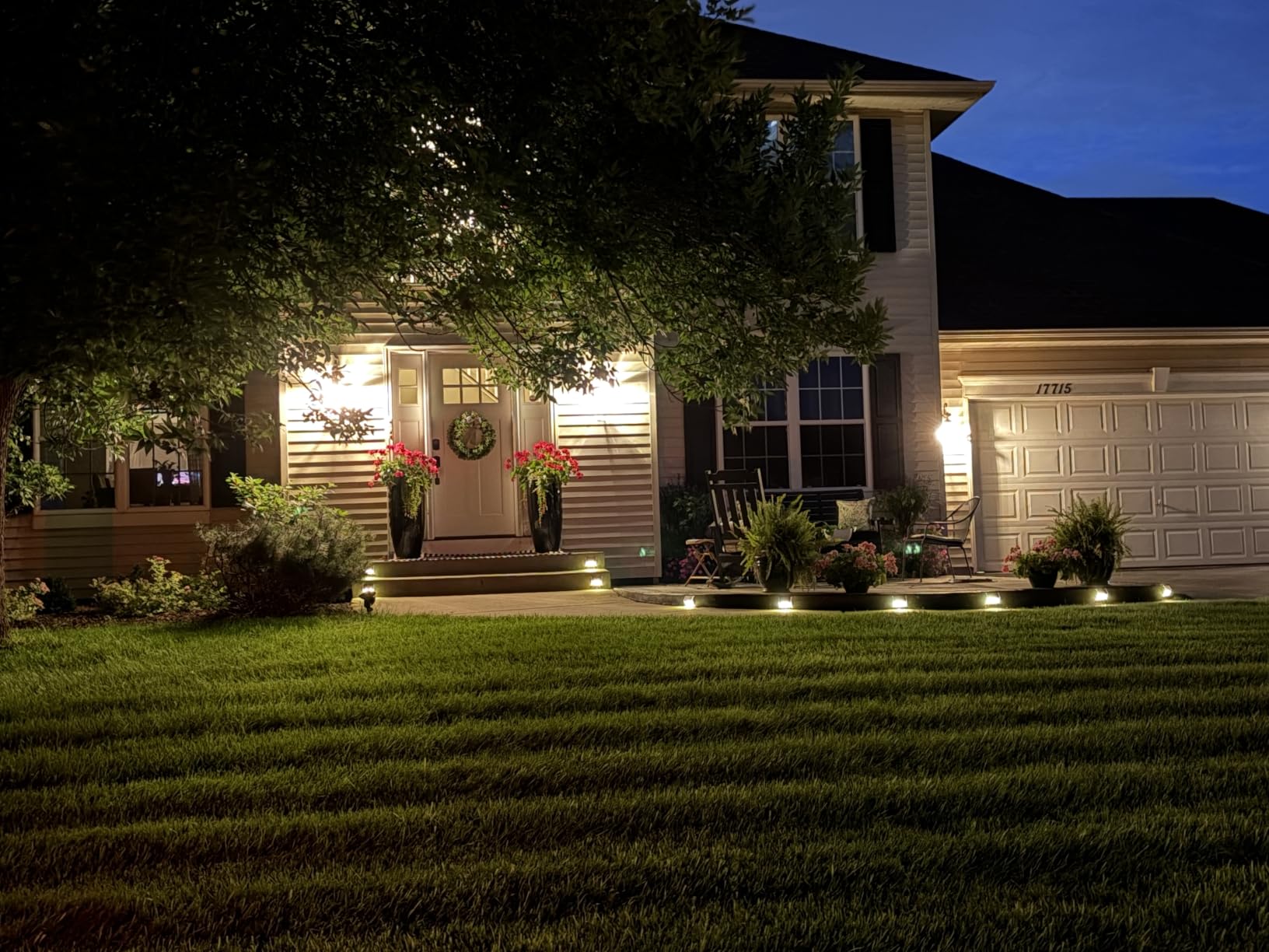 XLUX Warm White Solar Lights for Deck Step, Fence - Black SST Housing, 6 Pack | Soft warm non-glare LED lamp, sturdy stainless steel casing, rainproof customer photo 2