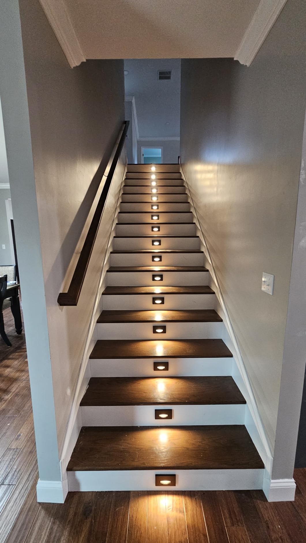 ASD LED Recessed Step Light Fixture, Outdoor & Indoor Stair Tread Lighting | 3CCT, Dimmable, Waterproof, ETL Listed | 3W 120LM 3000K-5000K 120V | Staircase Hardwired Illumination | White, 4 Pack customer photo 1