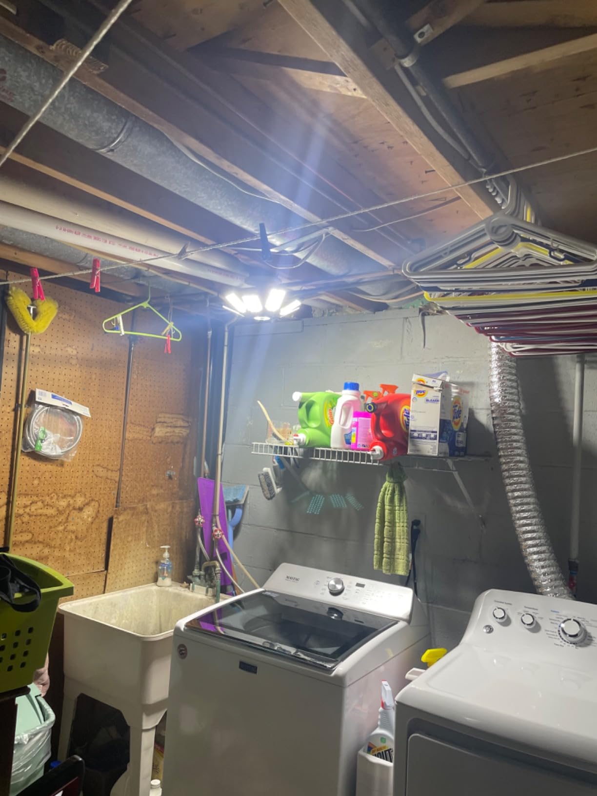Garage Lights - Ultra Brighter 40,000LM Garage LED 6500K Daylight | E26/E27 Screw in Garage Bulbs w/ 8 Deformable Panels Compatible for Workshop Basement Attic Utility Laundry Storage - 2Pack customer photo 1