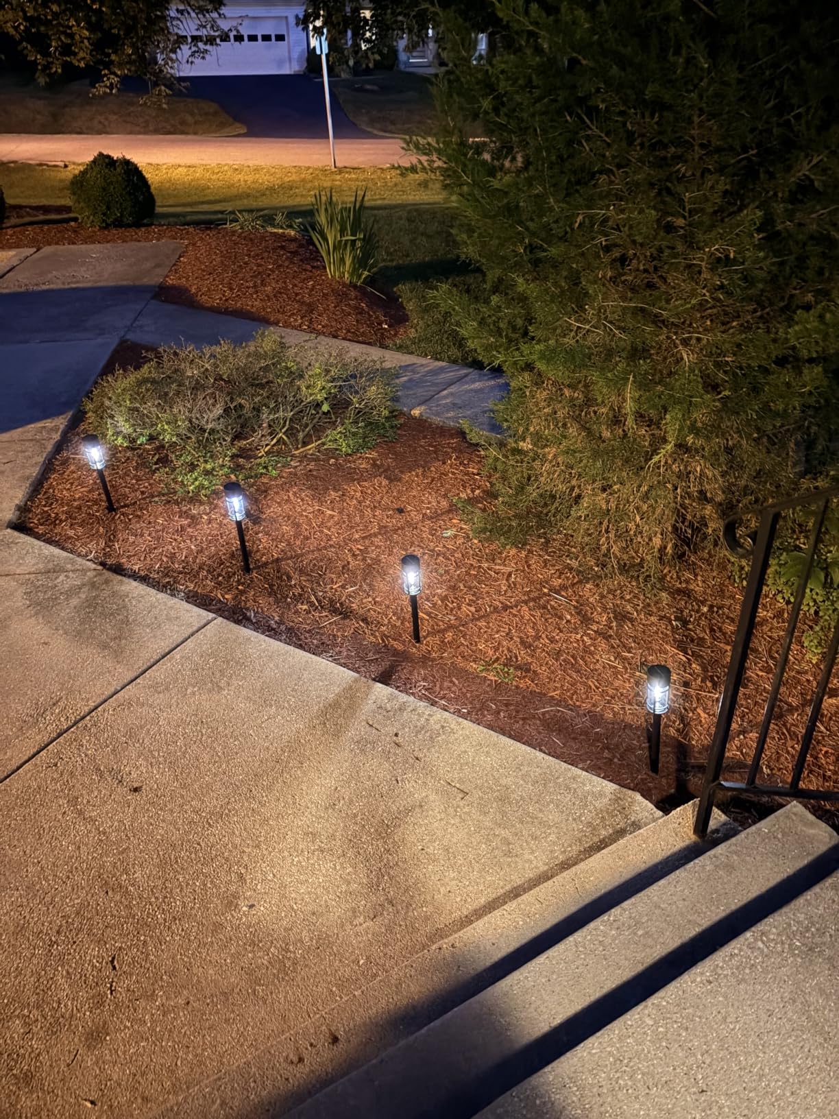 Mancra Solar Pathway Lights, 8 Pack LED Solar Lights Outdoor Waterproof, Glass Metal Garden Lighting for Yard Path Landscape Lawn Walkway Driveway, 3000K customer photo 2