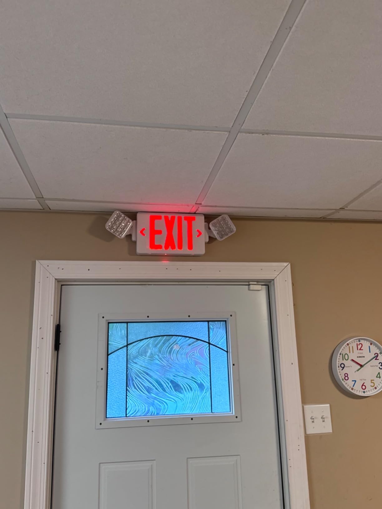 TANLUX Red Exit Sign with Emergency Lights, LED Emergency Exit Light with Battery Backup, UL Listed, AC 120/277V, Commercial Emergency Lights Combo for Business - 1 Pack customer photo 2