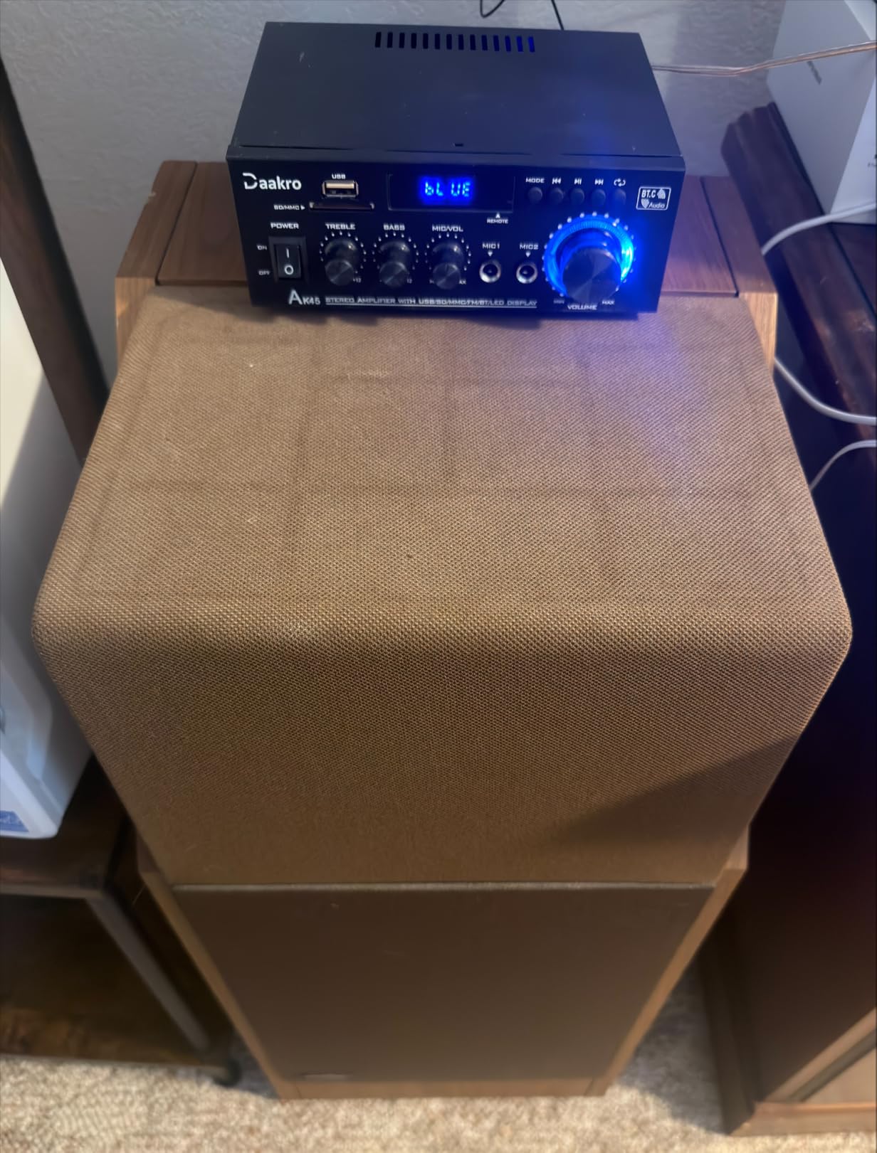 Daakro AK45 Stereo Audio Amplifier, 300W 2-Channel Bluetooth 5.1 customer photo 2