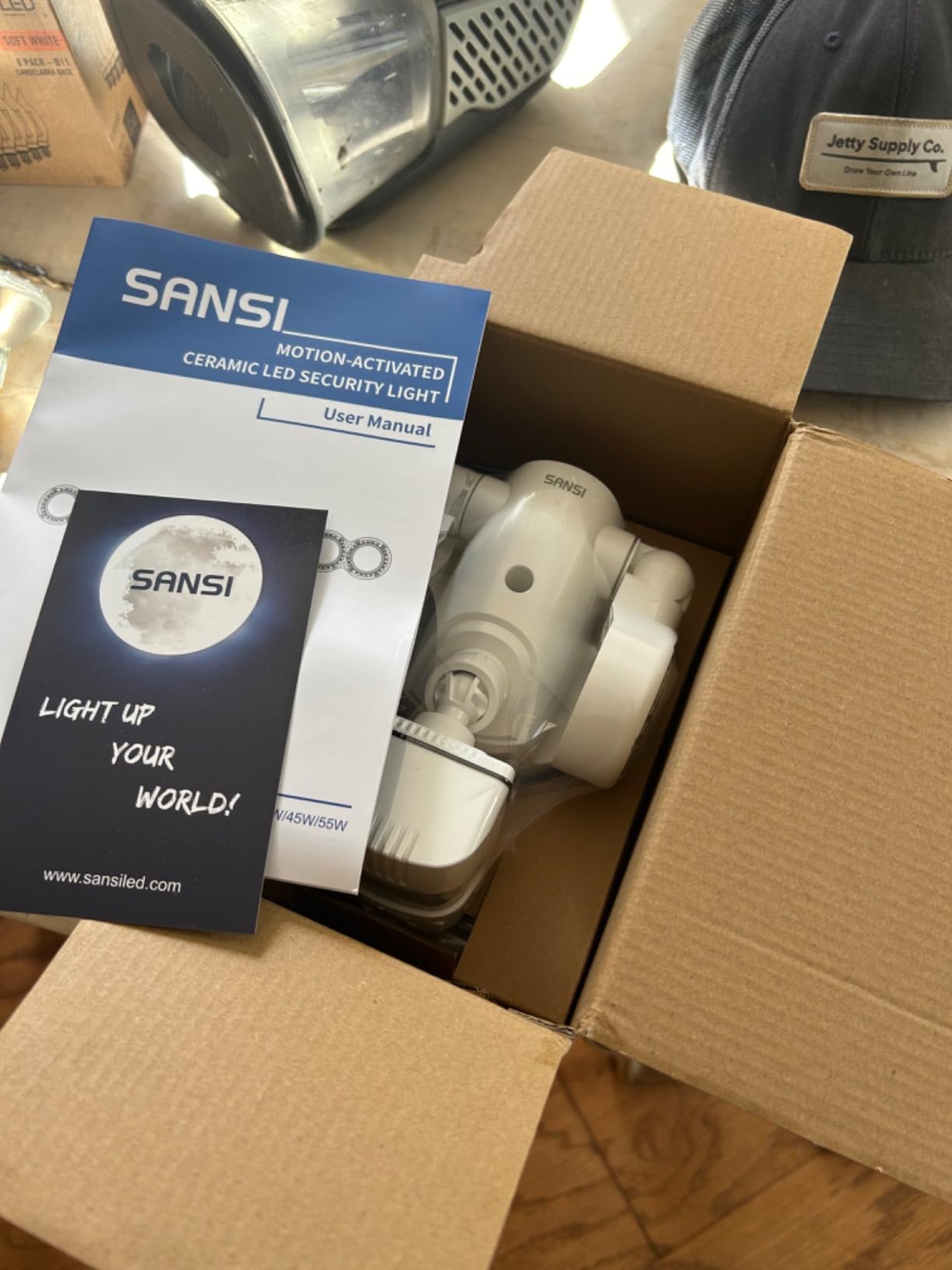 SANSI Upgraded 25W Motion Sensor Outdoor Lights 3000LM Flood Lights Outdoor, 5000K Dusk to Dawn Security Light, 4 Modes, 320Degree Wide Angle Illumination Super Bright for Garage Yard Patio Wired Not Solar customer photo 2