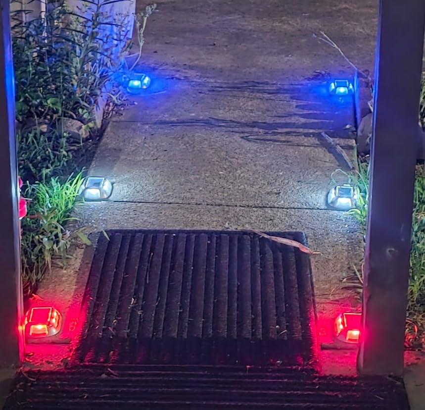 VOLISUN Solar Driveway Lights Dock Deck Lights 12 Pack,9 Colors in 1 Led IP67 Waterproof Outdoor Warning Step Lights for Driveway Sidewalk Pathway RGB customer photo 1