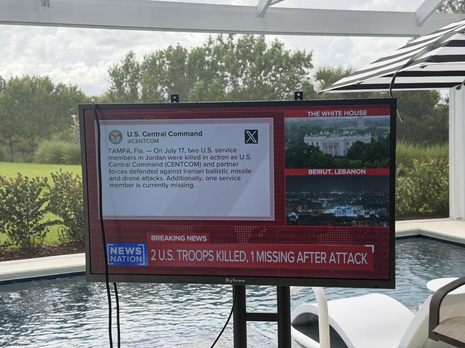 SYLVOX Outdoor TV, 55 inch Smart TV Waterproof Outdoor TVs, 4K Weatherproof Television for Outside, Support Google Assistant, Chromecast, 1000 nit Brightness Partial Sun (Deck Pro 3.0) customer photo 1