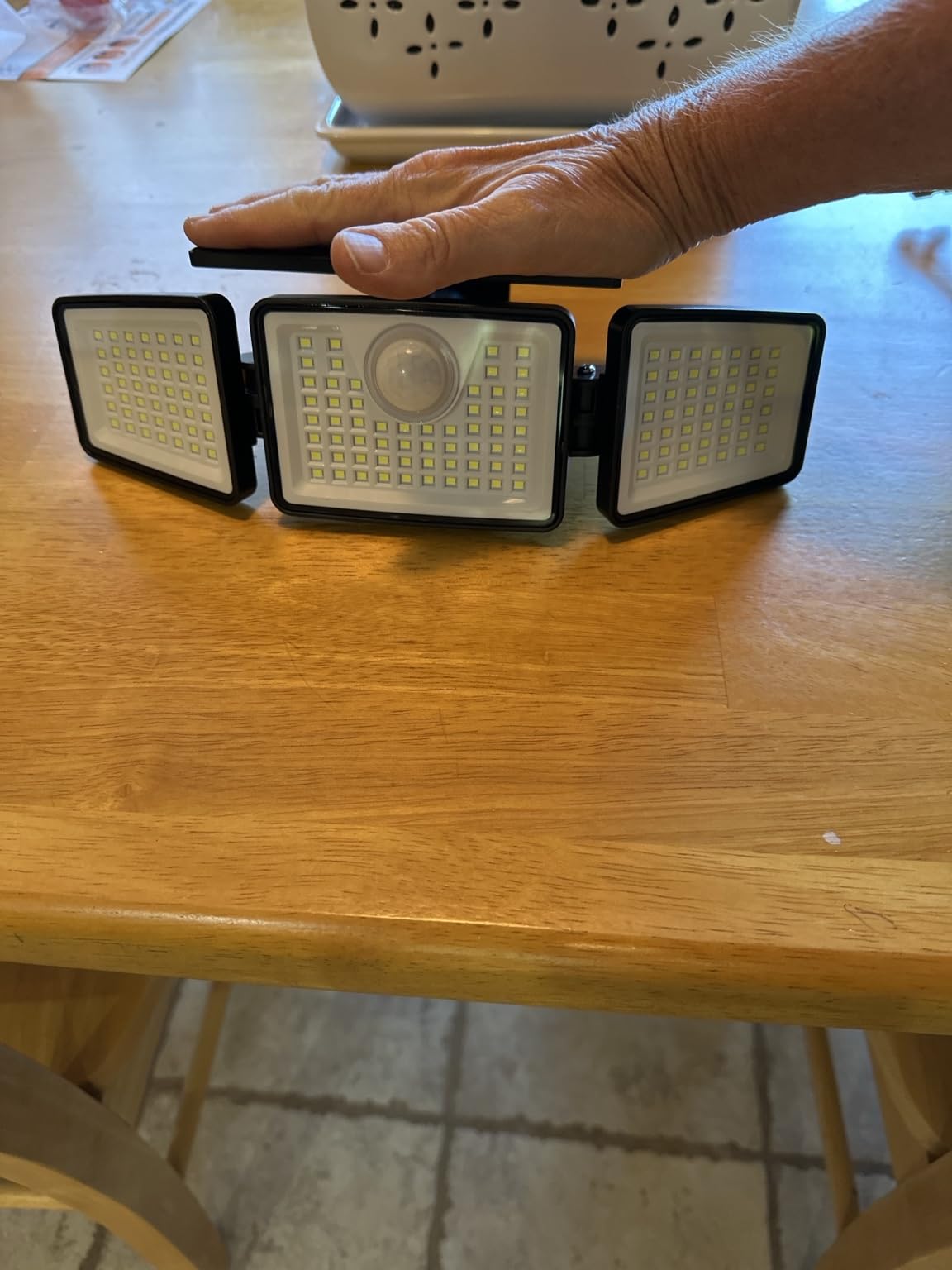 daphino 2500LM Solar Lights Outdoor with Motion Sensor, 3 Head 270° Wide Angle Street Area Lights, IP65 Waterproof Security Lighting with 3 Modes (Non-Remote, 2 Pcs) customer photo 1
