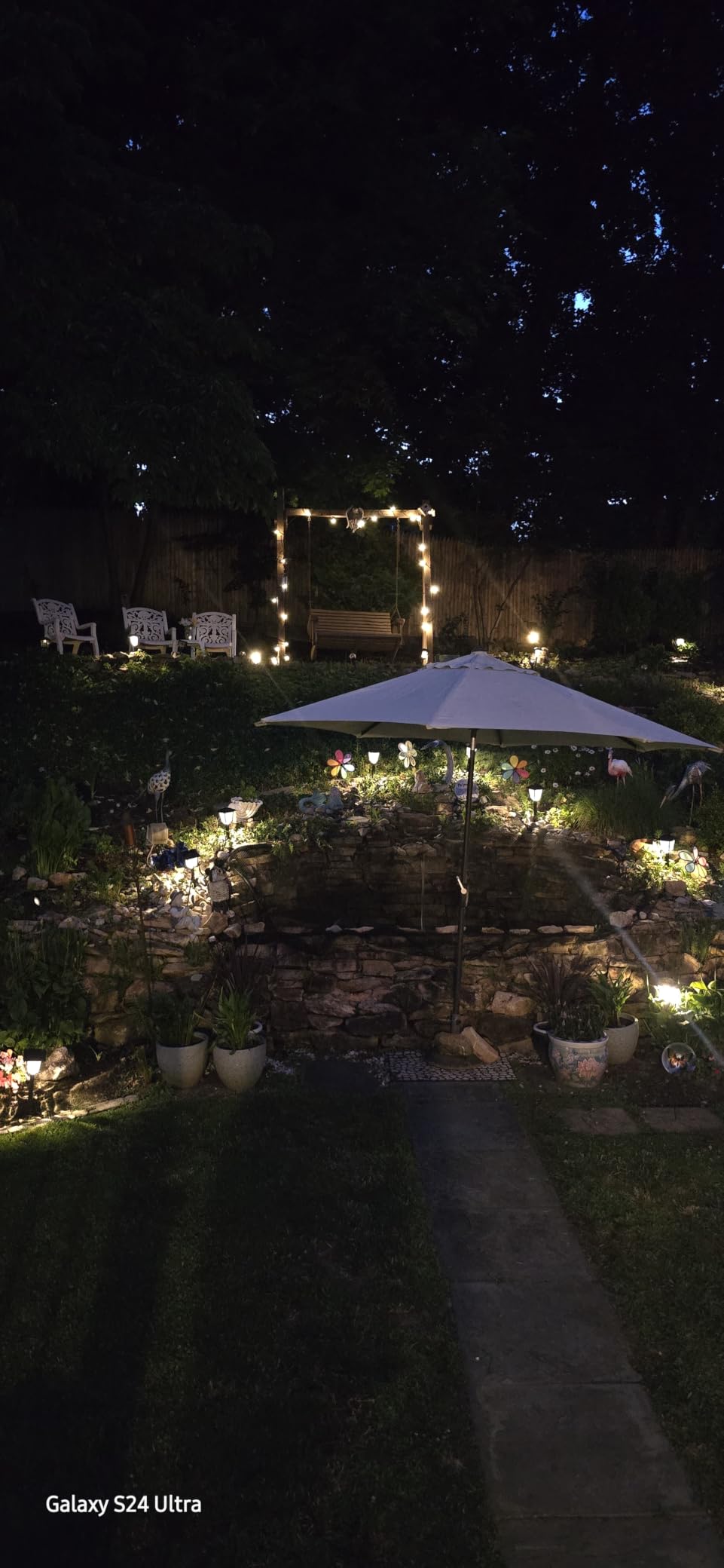addlon 56FT(50+6) Solar String Lights Outdoor with Remote, 27 LED G40 Bulbs | Solar Powered & USB Charging Patio Lights, Dimmable Waterproof Solar String Lights for Outside, Camping, Backyard customer photo 2