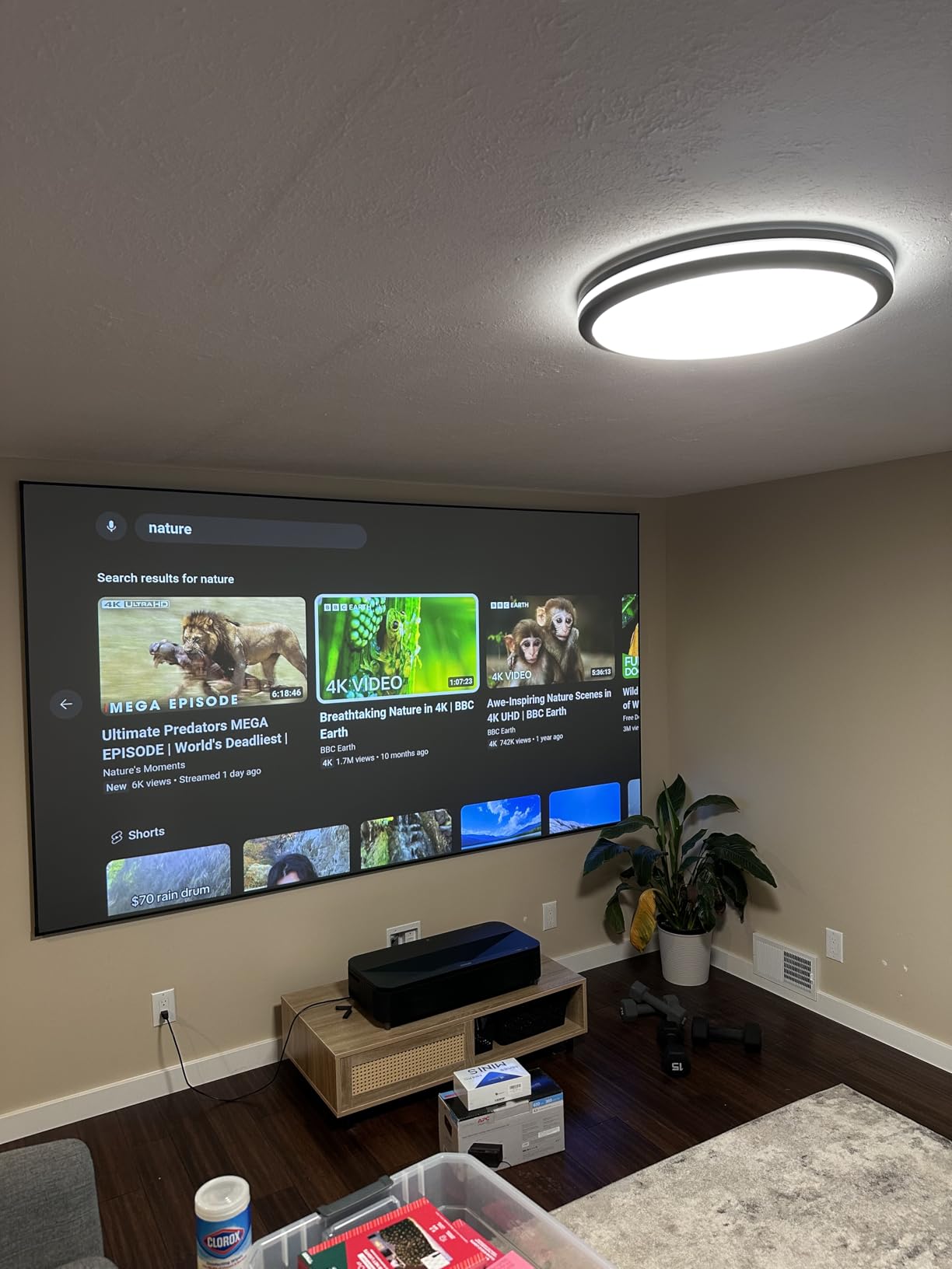 NothingProjector ALR Screen for Ultra Short Throw Projector, 95% Ambient Ceiling Light Rejecting, 100 inch, 4K/8K UHD, Active 3D, Fixed Frame 16:9, Wall Mount Anti Daylight UST, Black Series NothPJ customer photo 1