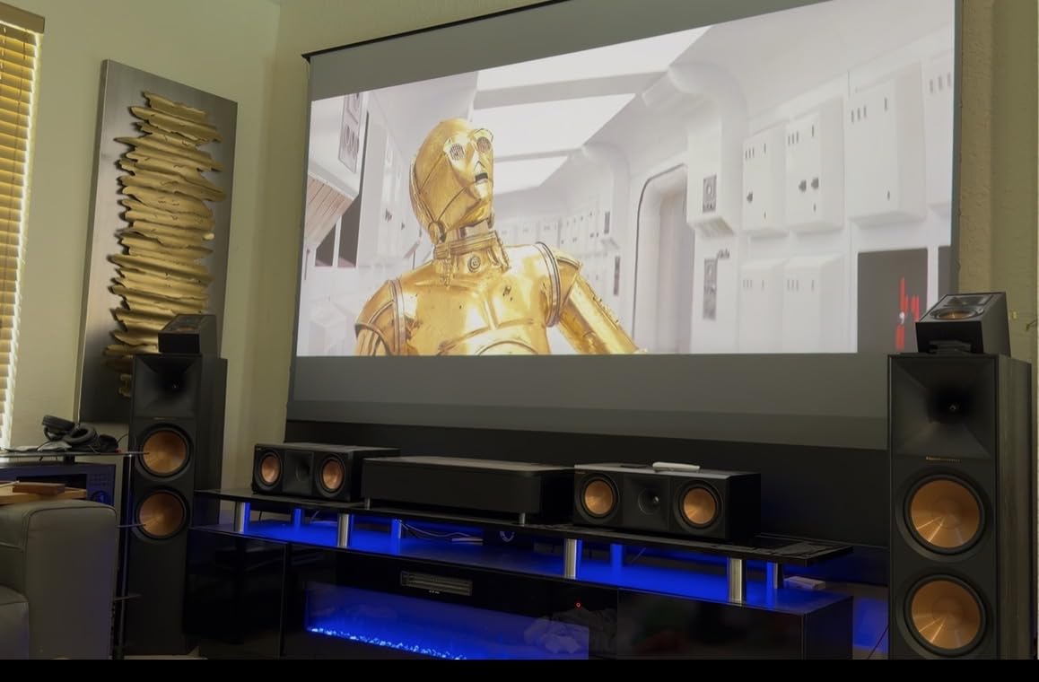 NothingProjector Motorized ALR Screen for Ultra Short Throw Projector, 95% Ambient Light Rejecting, 100 inch, Floor Rising, 4K/8K UHD, Active 3D, Anti Daylight, Electric Retractable Automatic customer photo 1