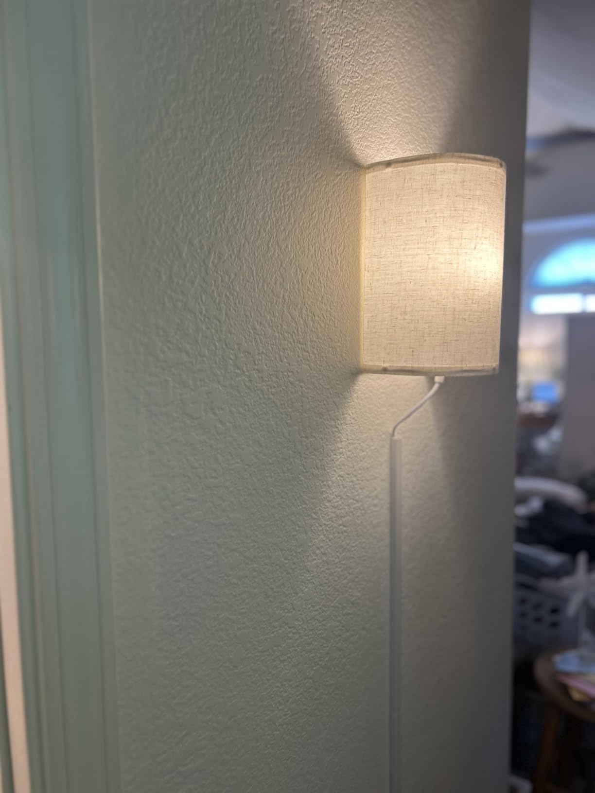Plug in Wall Sconces Set of Two: Wall Lights with On/Off Switch - Stepless Color Temperature Wall Mount Lamps - Fabric Linen Wall Sconce for Bedroom Living Room & Hallway- Indoor Corded Wall Sconces customer photo 1