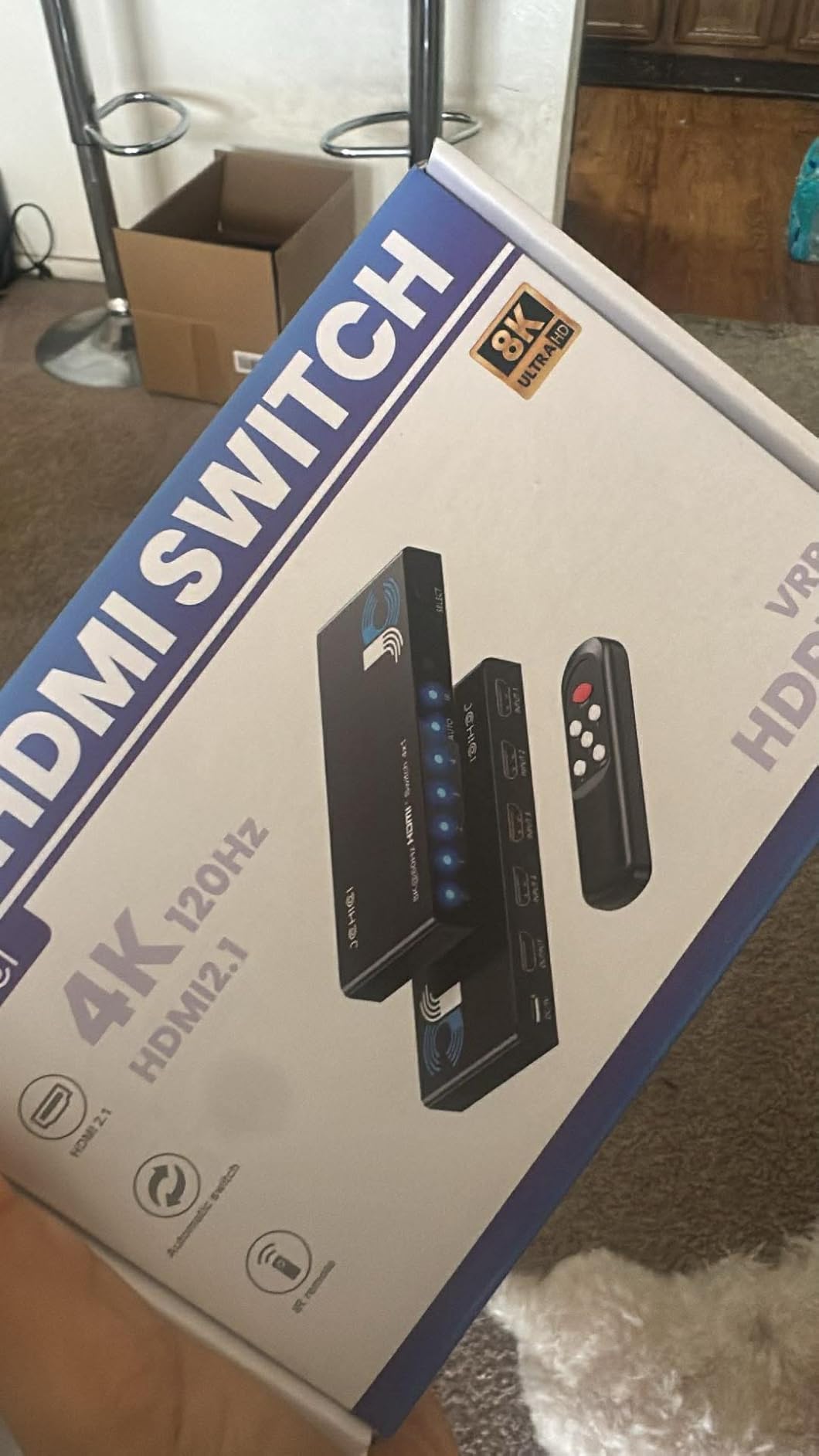 HDMI 2.1 Switch 4 in 1 Out 8K 60Hz 4K 120Hz for PS5 Xbox Apple TV | HDCP 2.3 Dolby Atmos 48Gbps. PC Roku Projector. customer photo 2