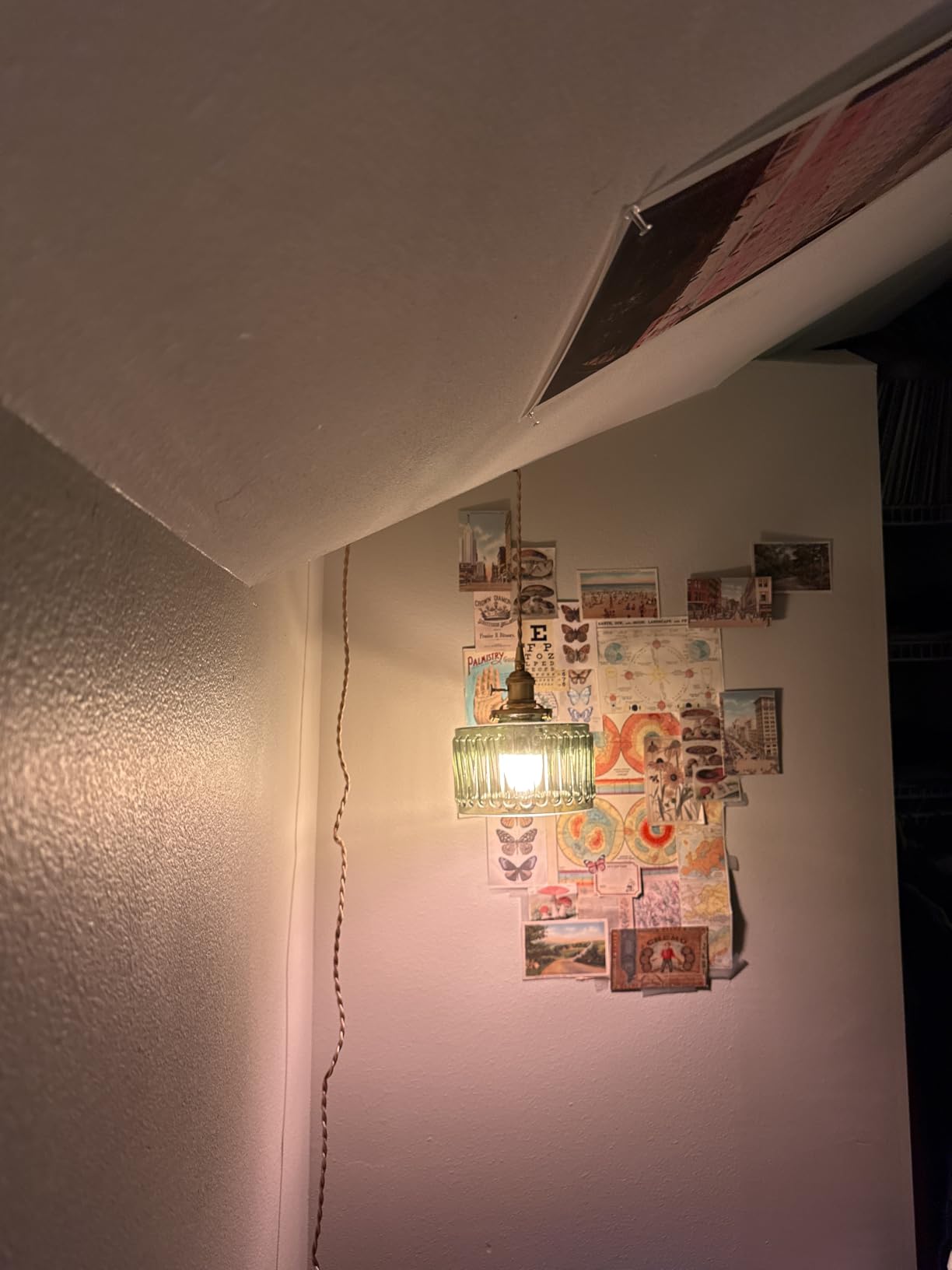Plug in Pendant Light, Hanging Lights with Plug in Cord | Hanging Light Fixture with Green Glass, E26 Pendant Lighting for Kitchen Island, Bedroom, Dining Room, Living Room customer photo 2