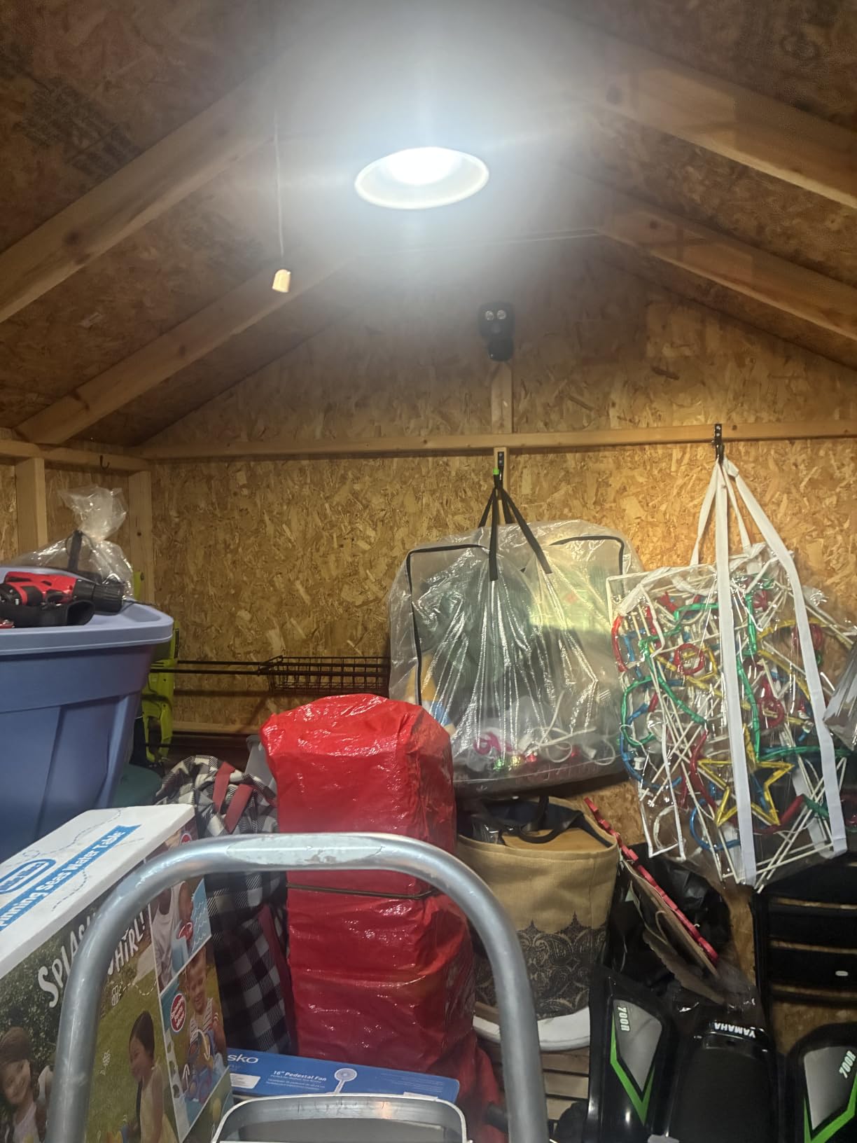 Solar Shed Light Indoor Outdoor with Pull String, 2000LM Daytime Available | Cool White, 3 Lighting Modes Pendant Light, Dusk to Dawn, Solar Lights Indoor, IP65 Waterproof for Barn, Gazebo, Shop, Garage customer photo 2