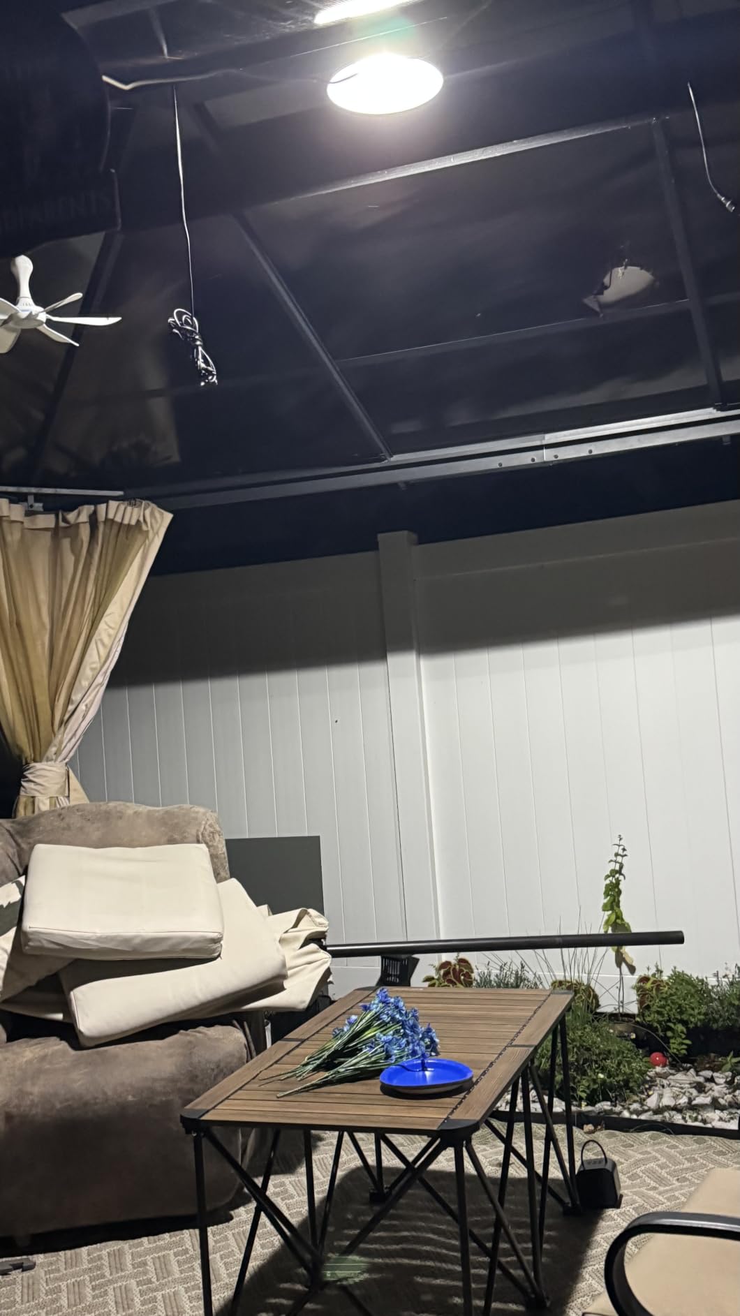 Solar Shed Lights Indoor Outdoor, 3200LM Motion Sensor Pendant Light Daytime Available with Remote & Button Control, IP65 Waterproof 4 Lighting Modes for Barn Garage Gazebo Chicken Coop Shop - 1 Pack customer photo 1