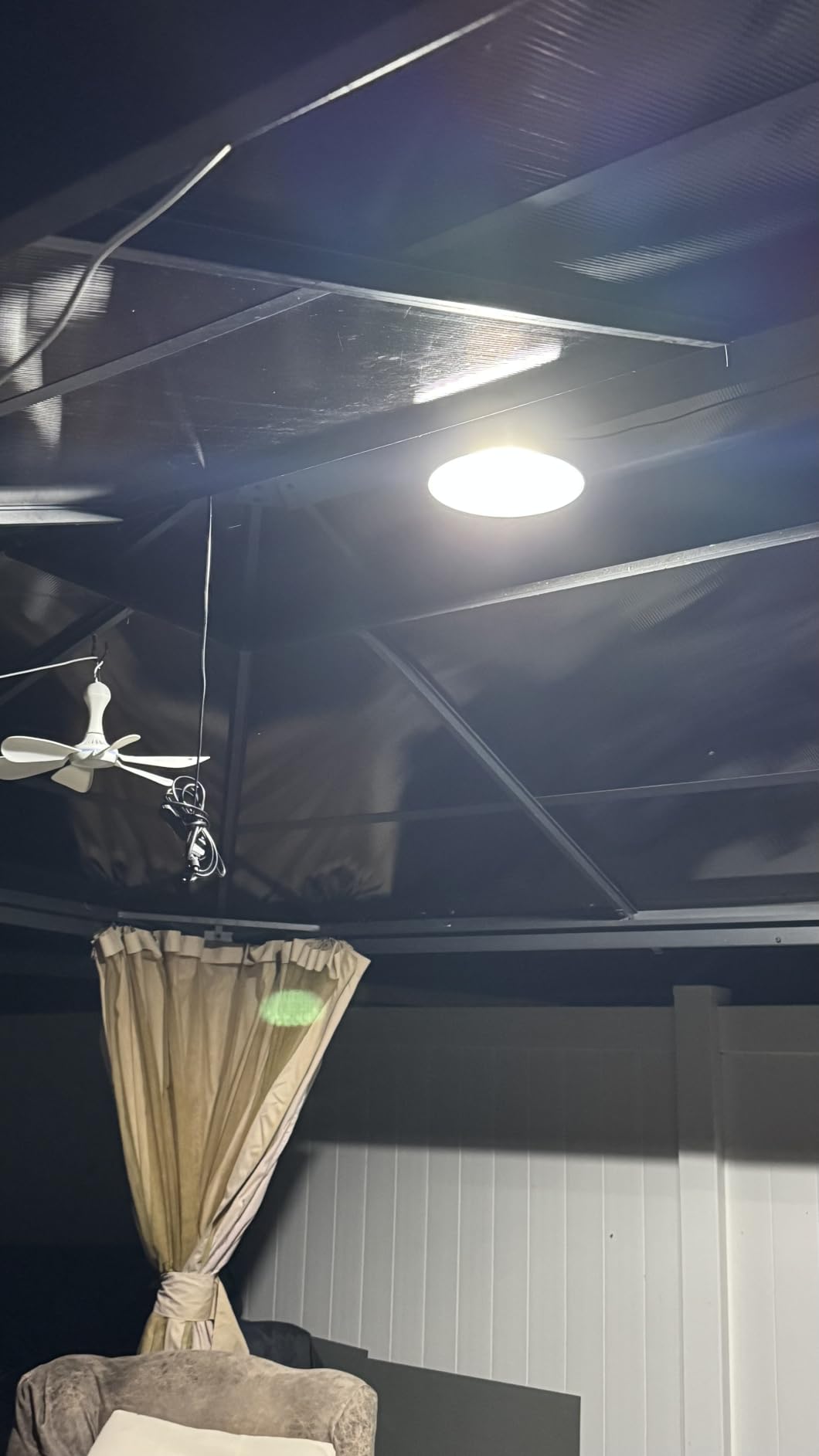 Solar Shed Lights Indoor Outdoor, 3200LM Motion Sensor Pendant Light Daytime Available with Remote & Button Control, IP65 Waterproof 4 Lighting Modes for Barn Garage Gazebo Chicken Coop Shop - 1 Pack customer photo 2