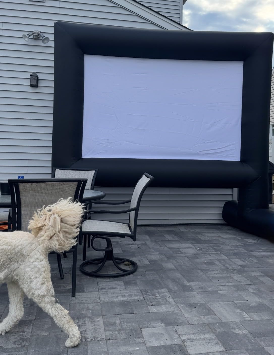 Estgora 14FT Inflatable Movie Screen Outdoor, Blow Up Projector Screen, Inflatable Movie Screen with Air Blower Front & Rear Projection Screens for Outdoor Movie Night Backyard Pool Fun customer photo 2