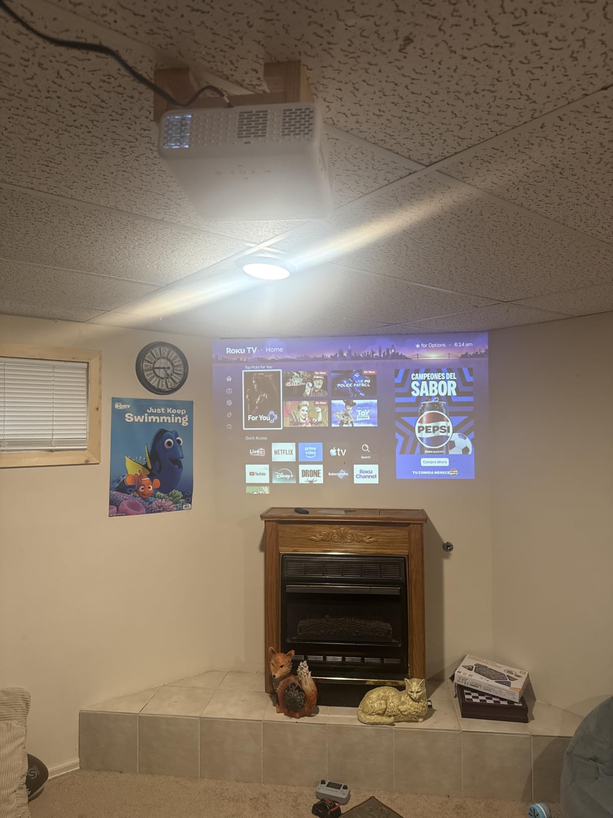 Aurzen Roku TV Smart Projector with Wifi and Bluetooth, Roku TV Built-in, 1080P FHD, Dolby Audio, Auto Focus & Keystone customer photo 1