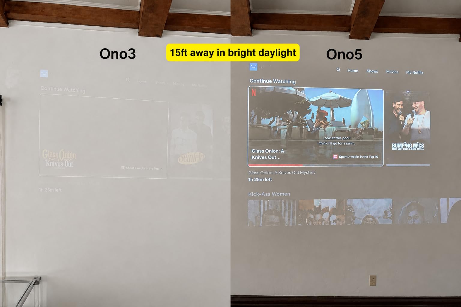 ONOAYO Outdoor-Projector-4K with 60W Dolby Audio and Official Licensed Apps, 3500 Bright, AI Auto Focus, Smart Projector with WiFi and Bluetooth, ONO5Pro 2.0 Movie Projector for Indoor/Outdoor, 2026 New customer photo 2