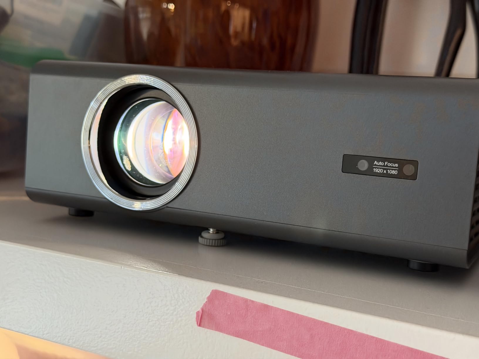 Smart Projector with WiFi and Bluetooth, Proyector-4K Support Official Licensed Apps, 2000 ANSI/AI Auto Focus/50W Dolby/HDR10+/Quiet, Kogata Portable Indoor/Outdoor Movie Projector Ceiling customer photo 2
