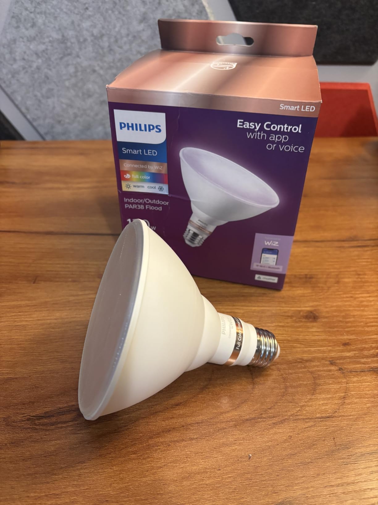 Philips Smart 120W PAR38 Color LED Light Bulb 2-Pack - Connects to Your Wi-Fi - E26 Smart Bulb - Control with Voice or App + Activate with Motion - Matter Compatible customer photo 2