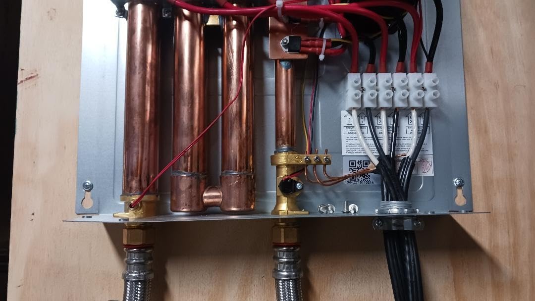 EcoSmart ECO 27 Electric Tankless Water Heater, 27 KW at 240 Volts, 112.5 Amps with Patented Self Modulating Technology, 17 x 17 x 3.5, White customer photo 2