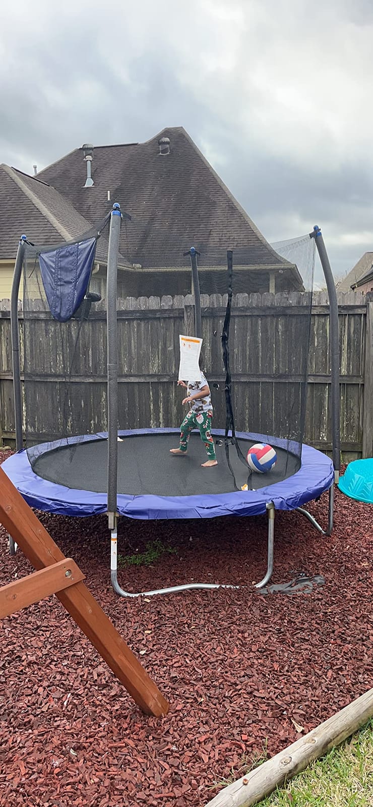 Skywalker Trampoline Outdoor 8 FT, 12 FT, 15 FT Jump N' Dunk Round Outdoor Trampoline with Net, Trampoline Mat, and Basketball Hoop for Trampoline customer photo 2