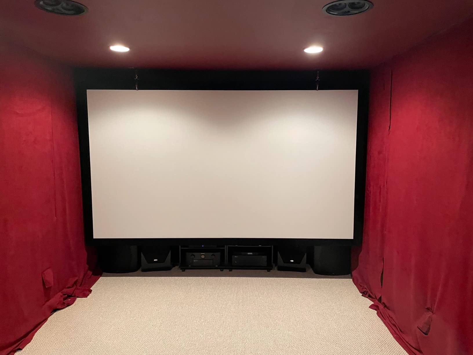 Silver Ticket Products STR Series 6 Piece Home Theater Fixed Frame 4K / 8K Ultra HD, HDTV, HDR & Active 3D Movie Projection Screen, 16:9 Format, 110