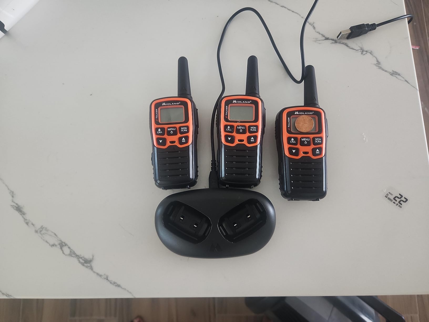 Midland T51VP3 X-TALKER Spotting and Recovery Walkie-Talkie Long Range - FRS Two Way Radio for Kids Caravanning with NOAA Weather Scan + Alert, 38 Privacy Codes - Black/Orange - 2 Pack customer photo 1