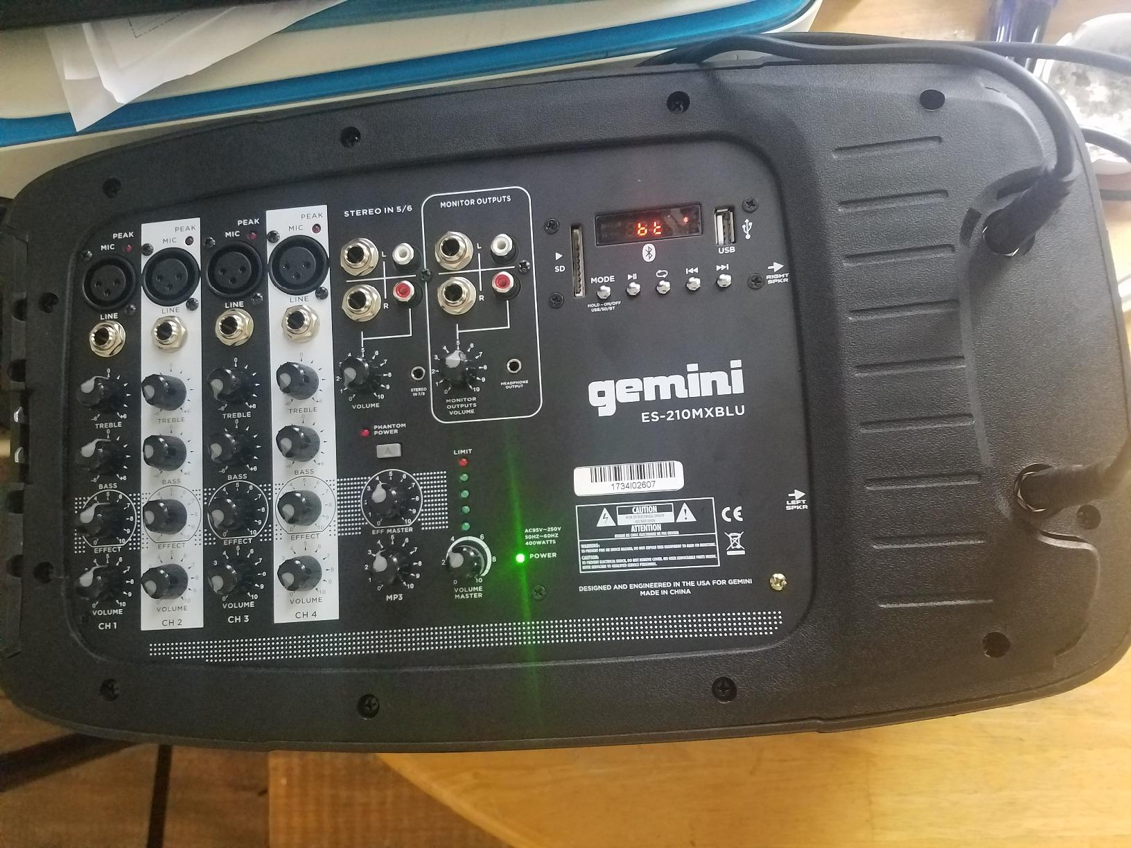 Gemini Portable PA System, Dual 10