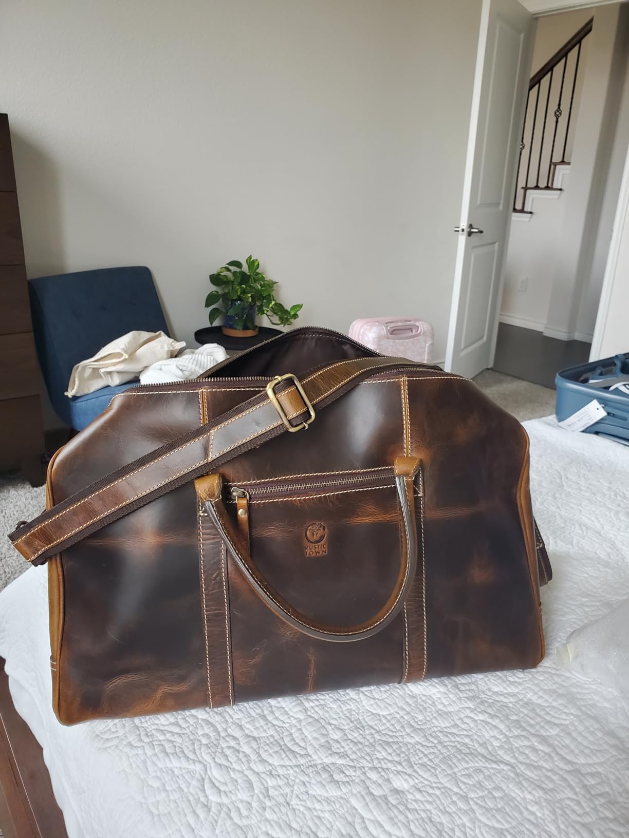 Handmade Leather Travel Duffel Bag - Airplane Underseat Carry On Bags by Rustic Town customer photo 1