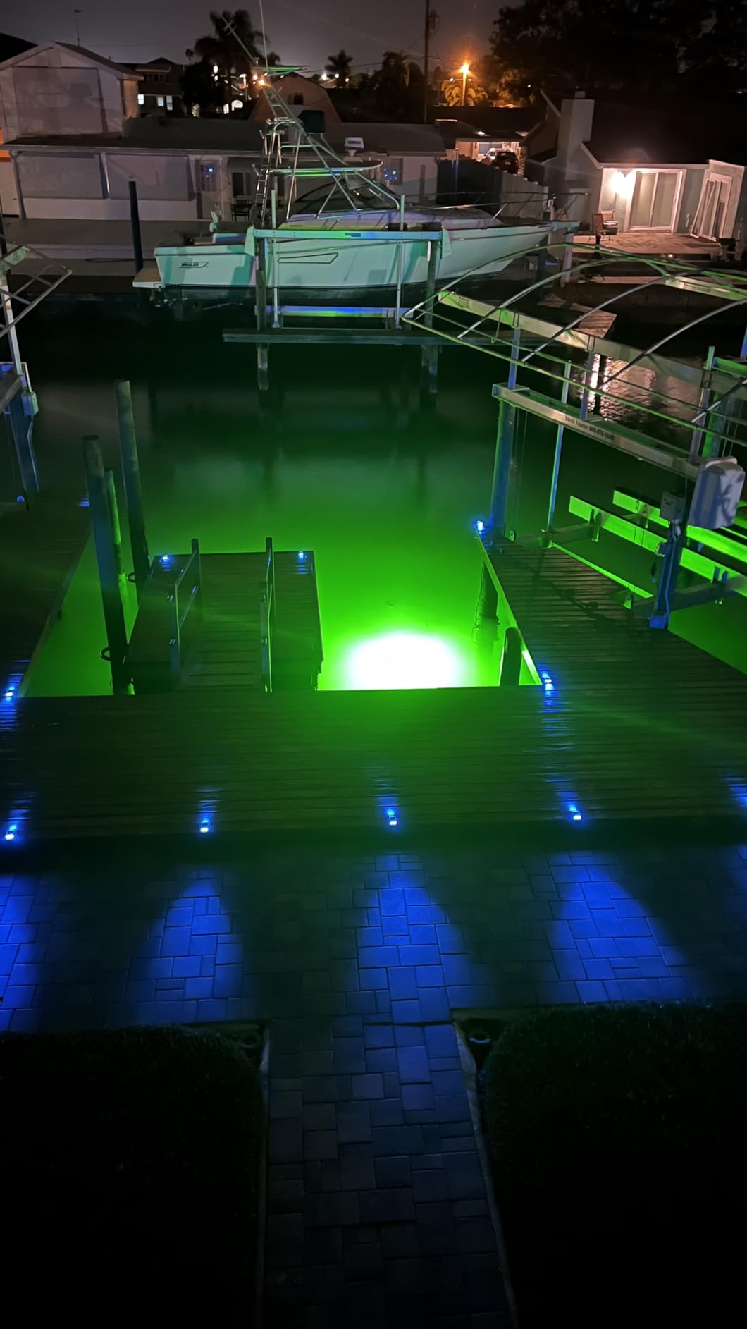 Saltwater Approved, Self Cleaning, Barnacle Burner Underwater Fish Light Bright Green 7,900 Lumens, Single Dock Light Complete Kit, 50' Lamp Cable, Automatic Dusk to Dawn, Easy Self Installation customer photo 2