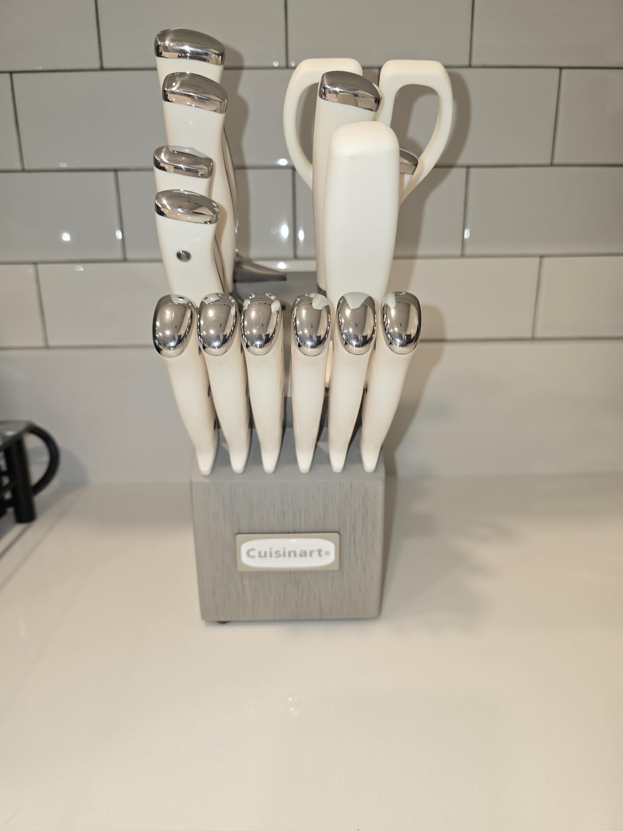 Cuisinart 15-Piece Knife Set with Block, High Carbon Stainless Steel, Forged Triple Rivet, White, C77WTR-15P customer photo 1