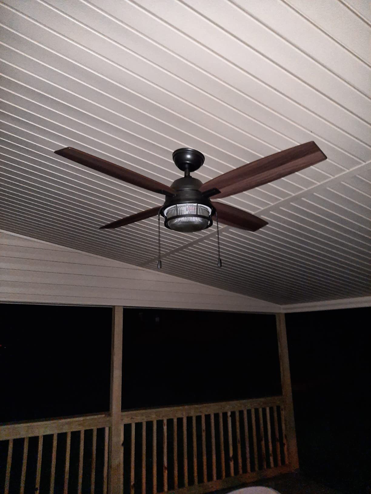 Hunter Ocala, Outdoor or Indoor, Ceiling Fan, Rustic, 52 inch, Noble Bronze | with LED Light and Pull Chain, Standard Mount, 4 Blades, For Living Room, Patio, Porch, Garage, 59214 customer photo 2